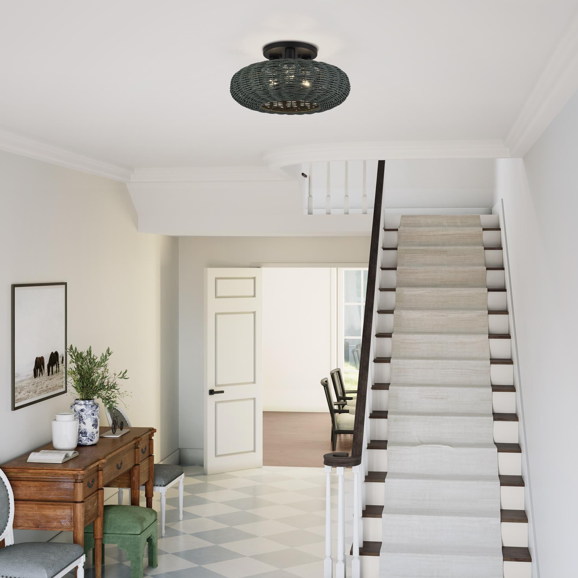 Deluna 18 Inch Semi Flush Mount by Livex Lighting