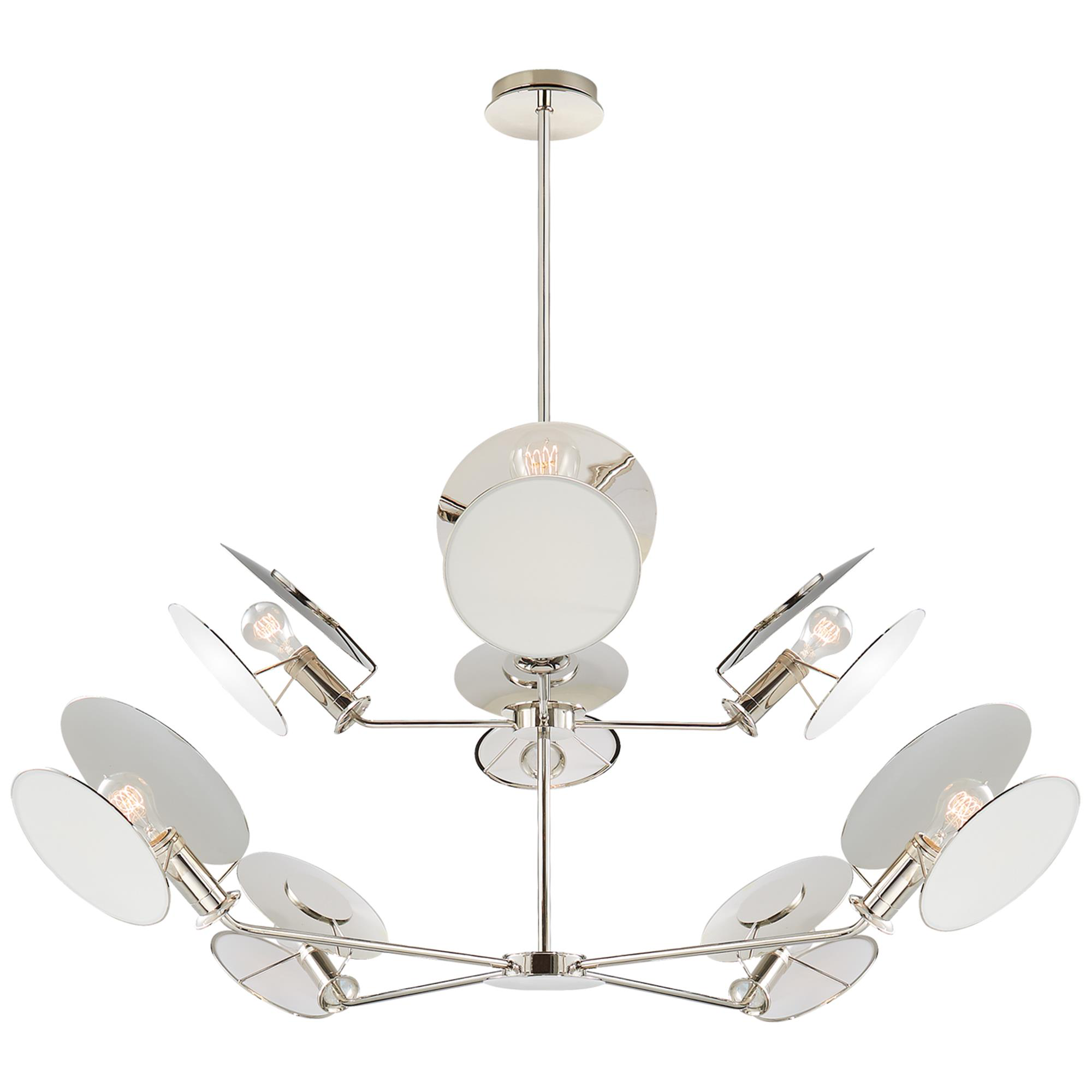 Shown in Polished Nickel finish and Linen shade