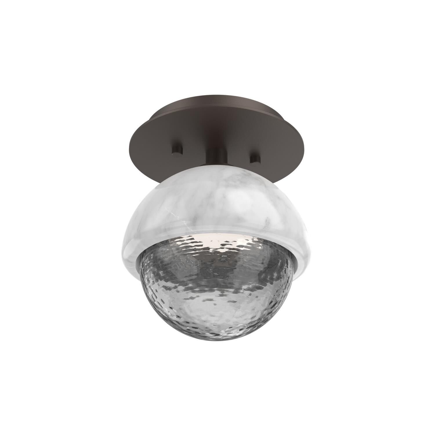 Shown in Flat Bronze finish and Smoke glass and White Marble accent