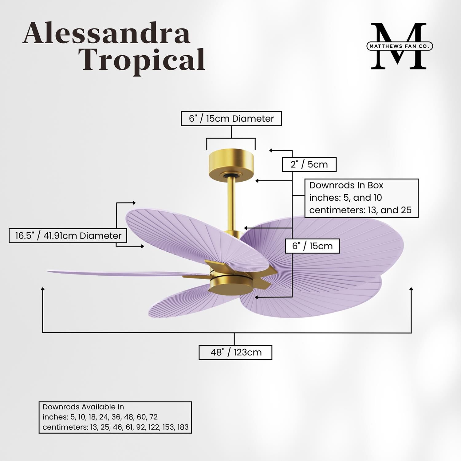 Alessandra Tropical 48 Inch Ceiling Fan by Matthews Fan Company