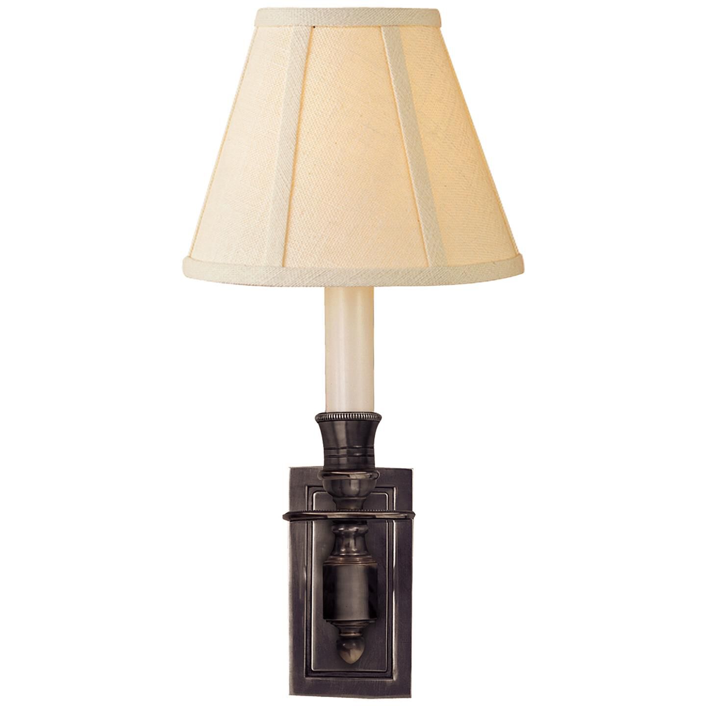 Shown in Bronze finish and Linen shade