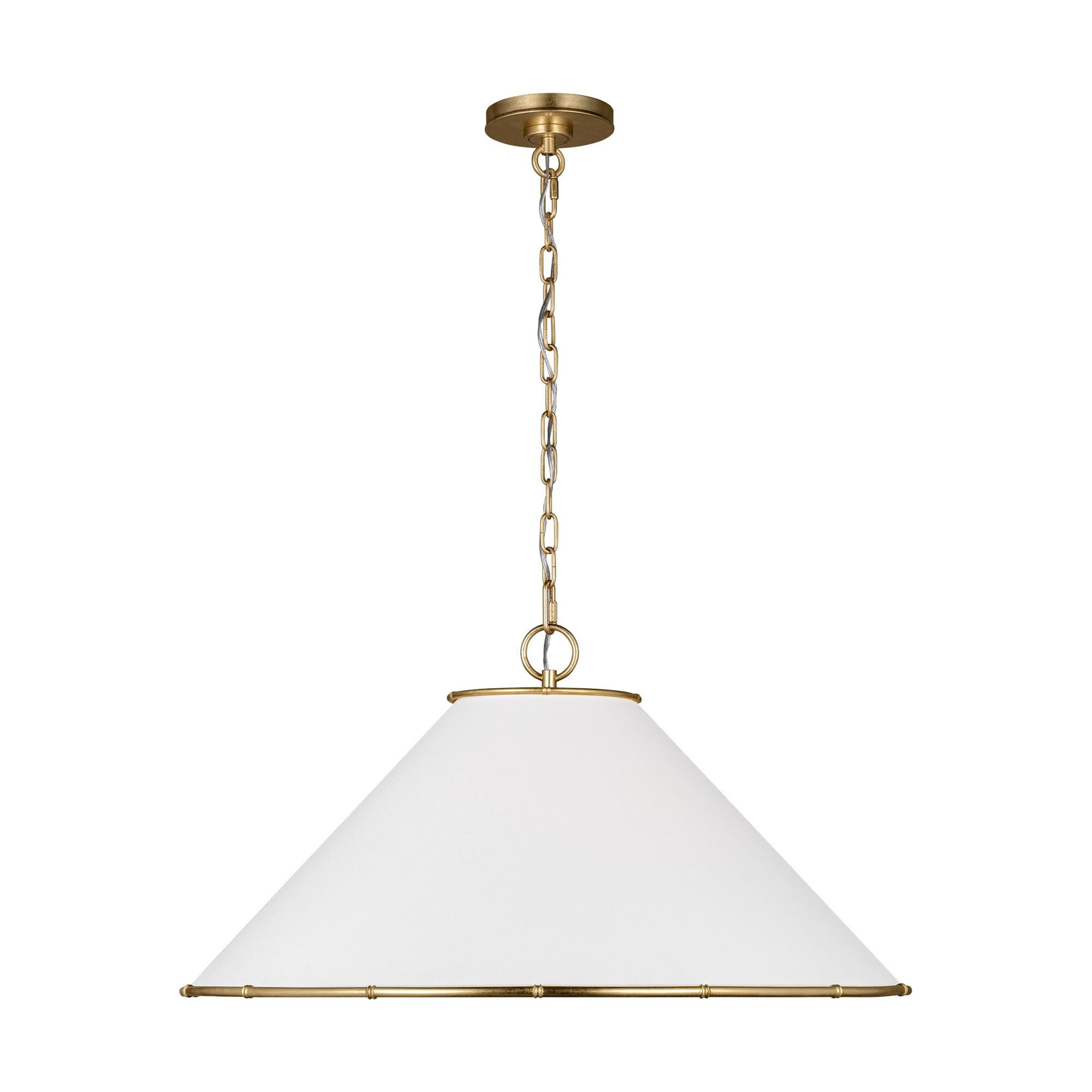 Shown in Gild finish and Silk Screen White Inside Clear Outside glass