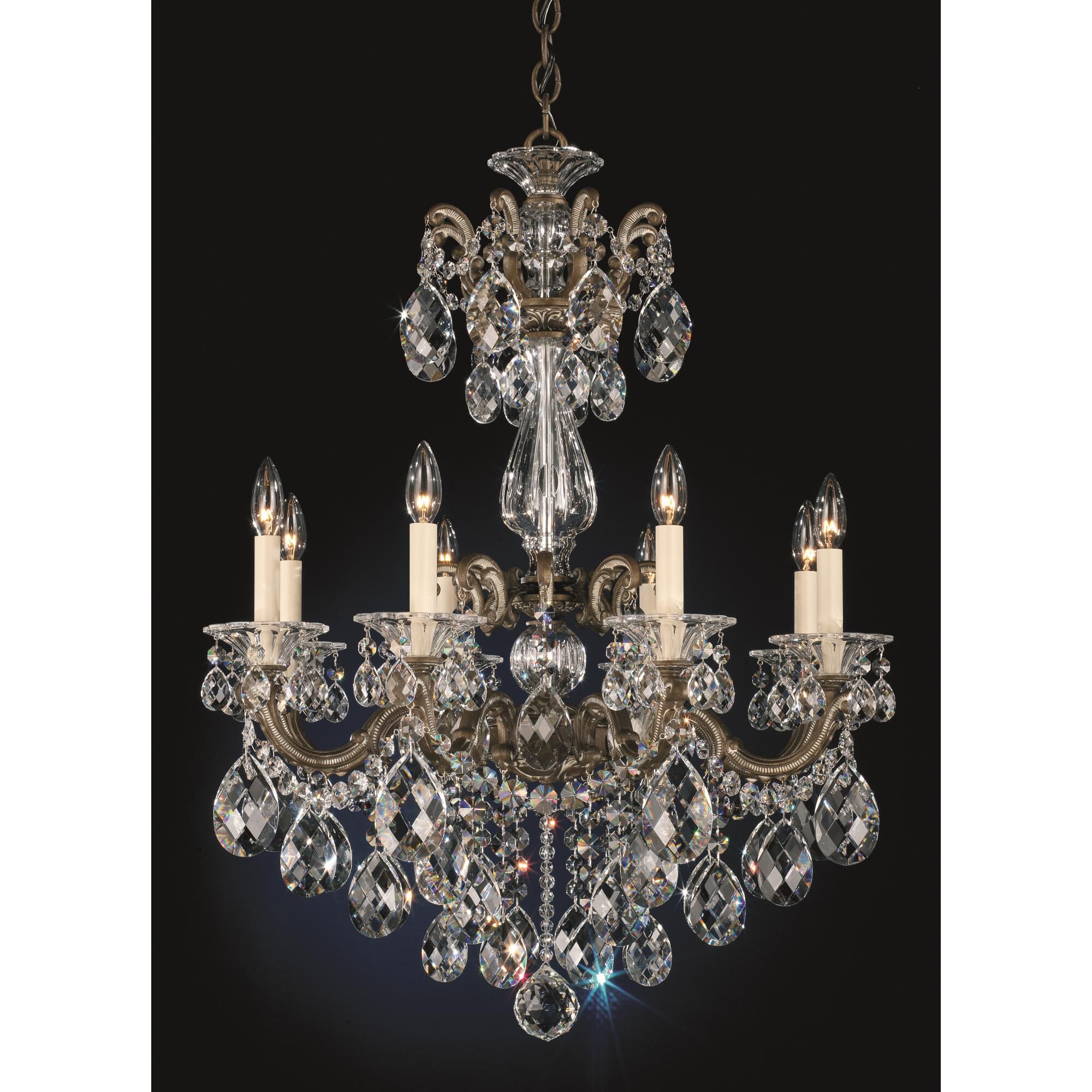 Shown in Parchment Bronze finish and Clear Optic Handcut crystal