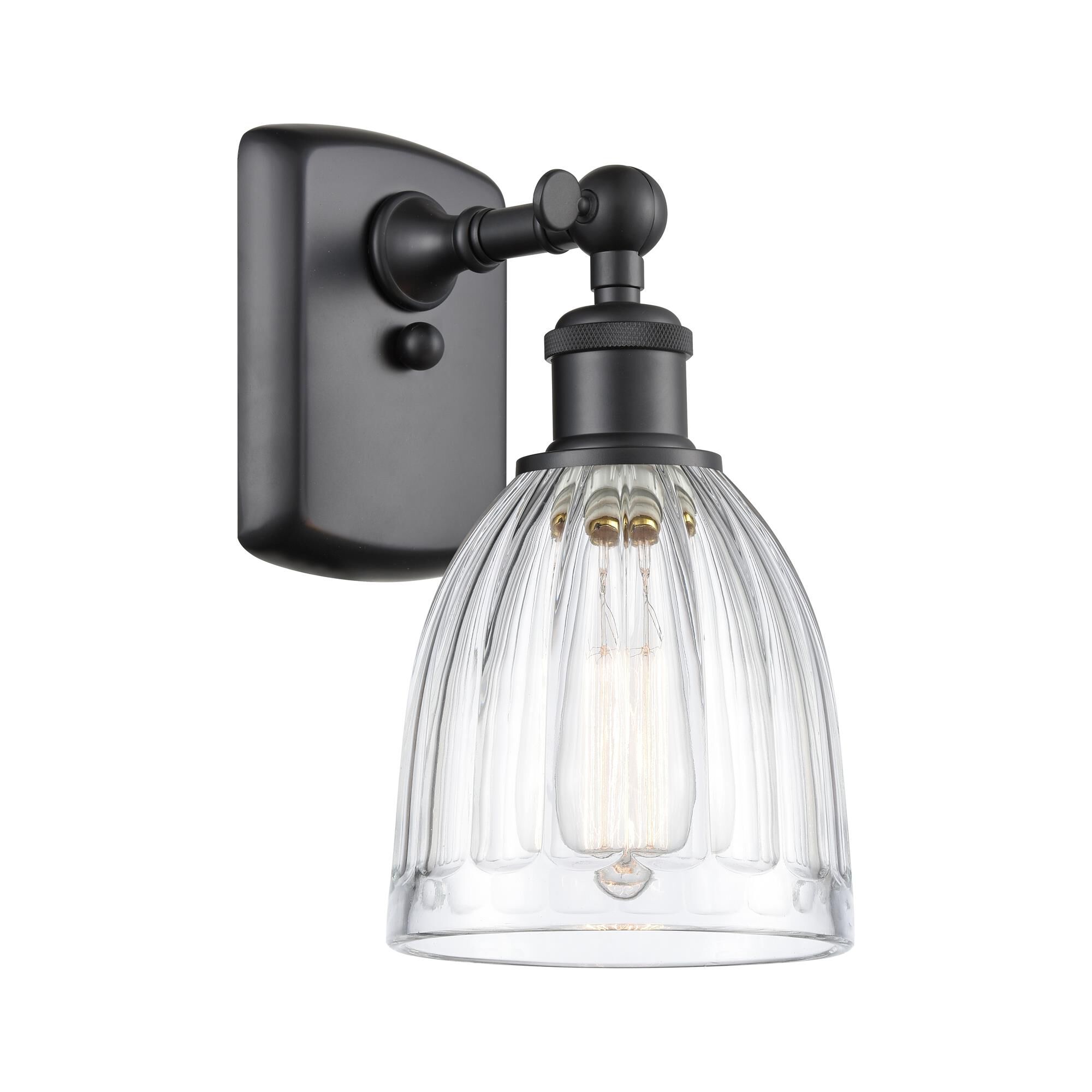 Shown in Matte Black finish and Drum glass and Glass shade