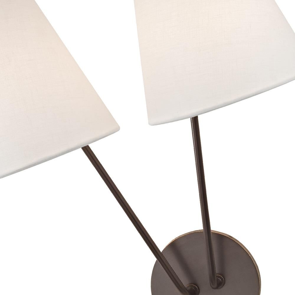 Shown in Old Bronze finish and White Linen shade