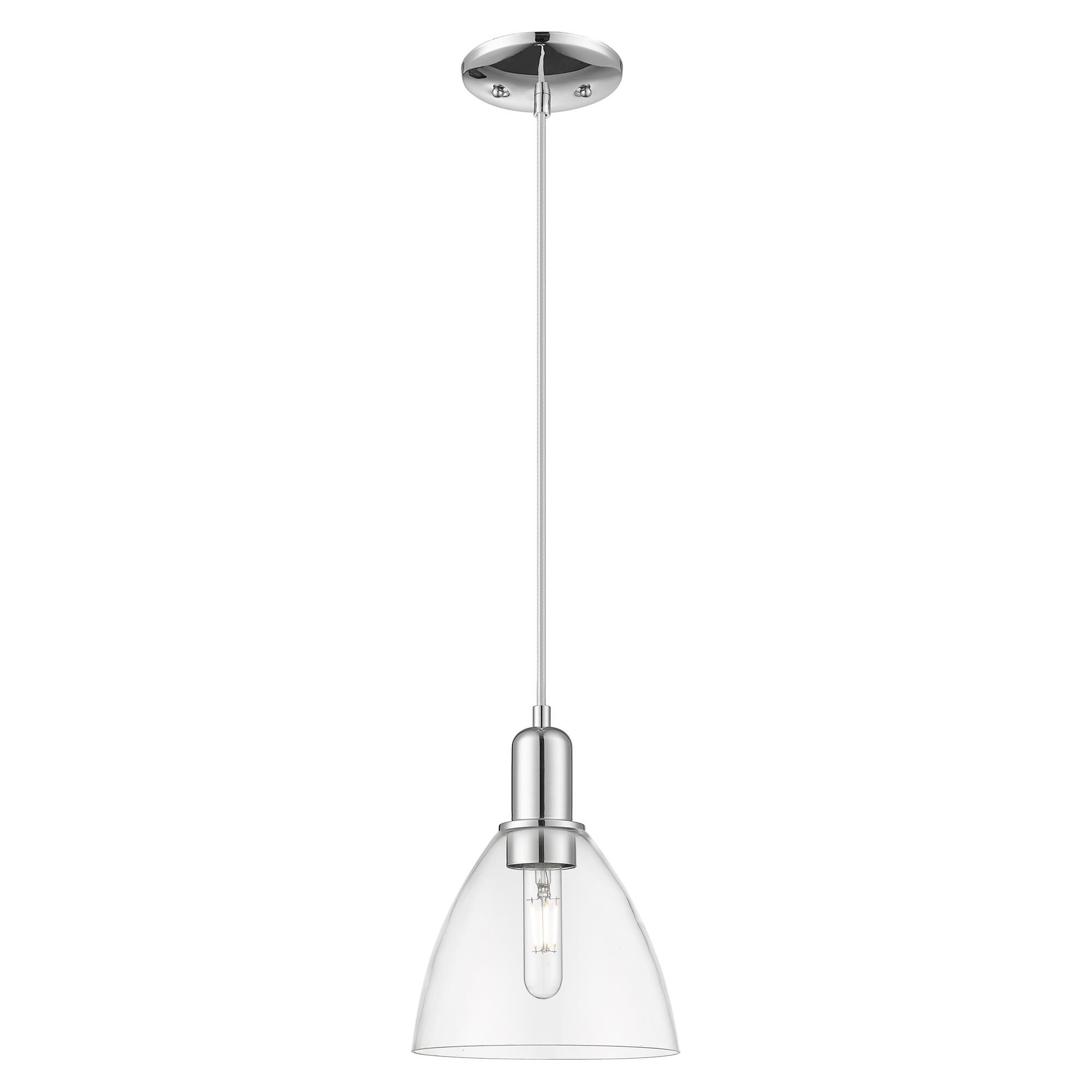 Shown in Polished Chrome finish and Clear glass