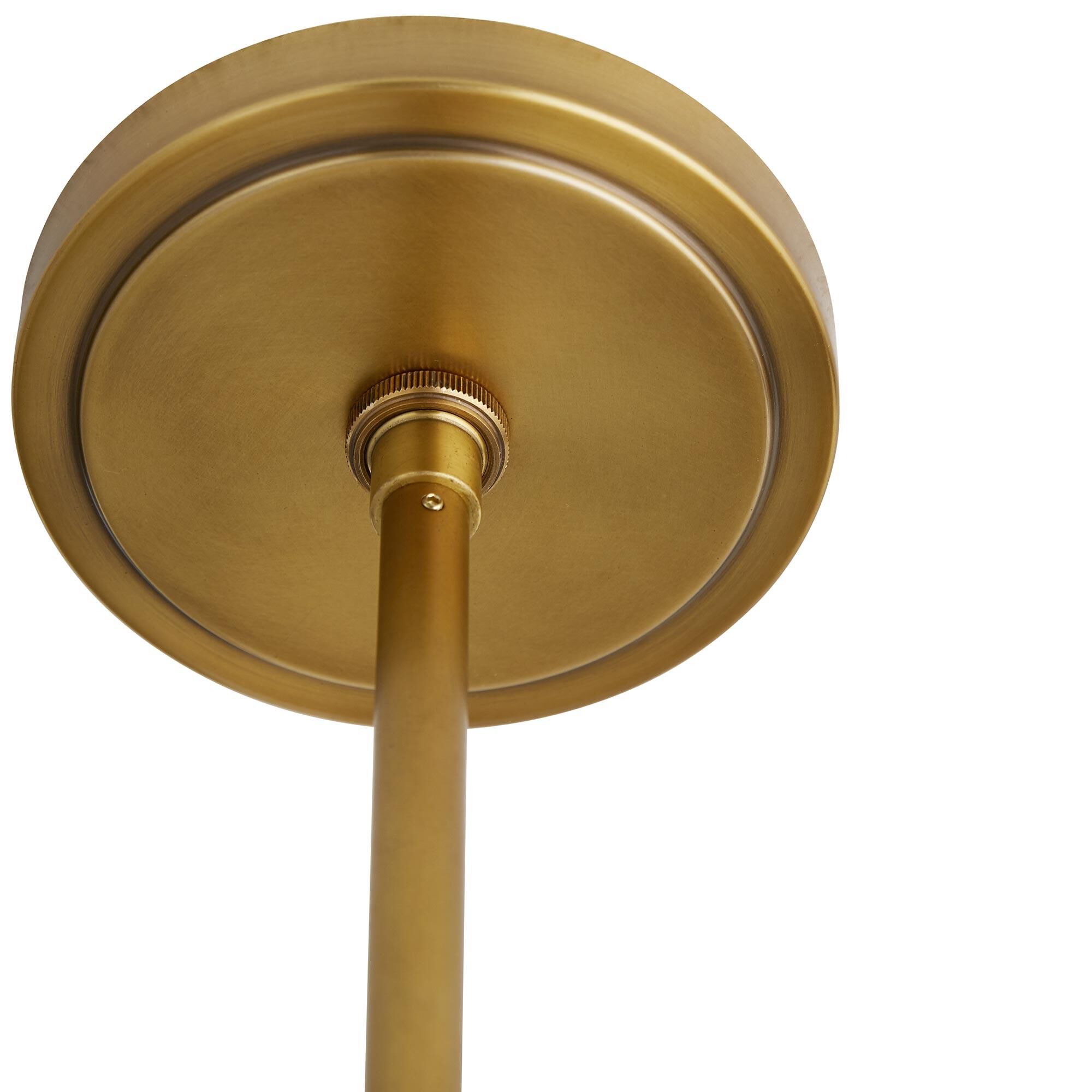 Shown in Antique Brass finish and Opal glass