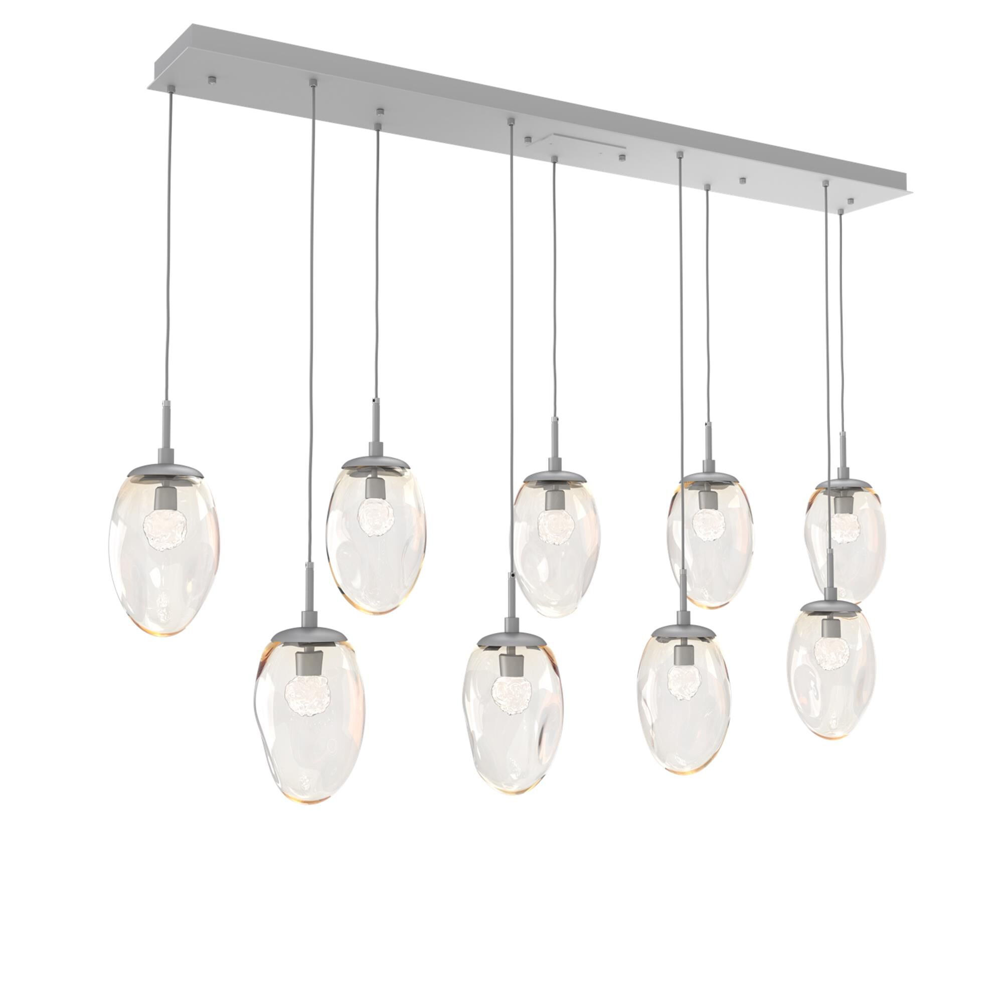 Shown in Classic Silver finish and Floret Inner And Amber Outer glass