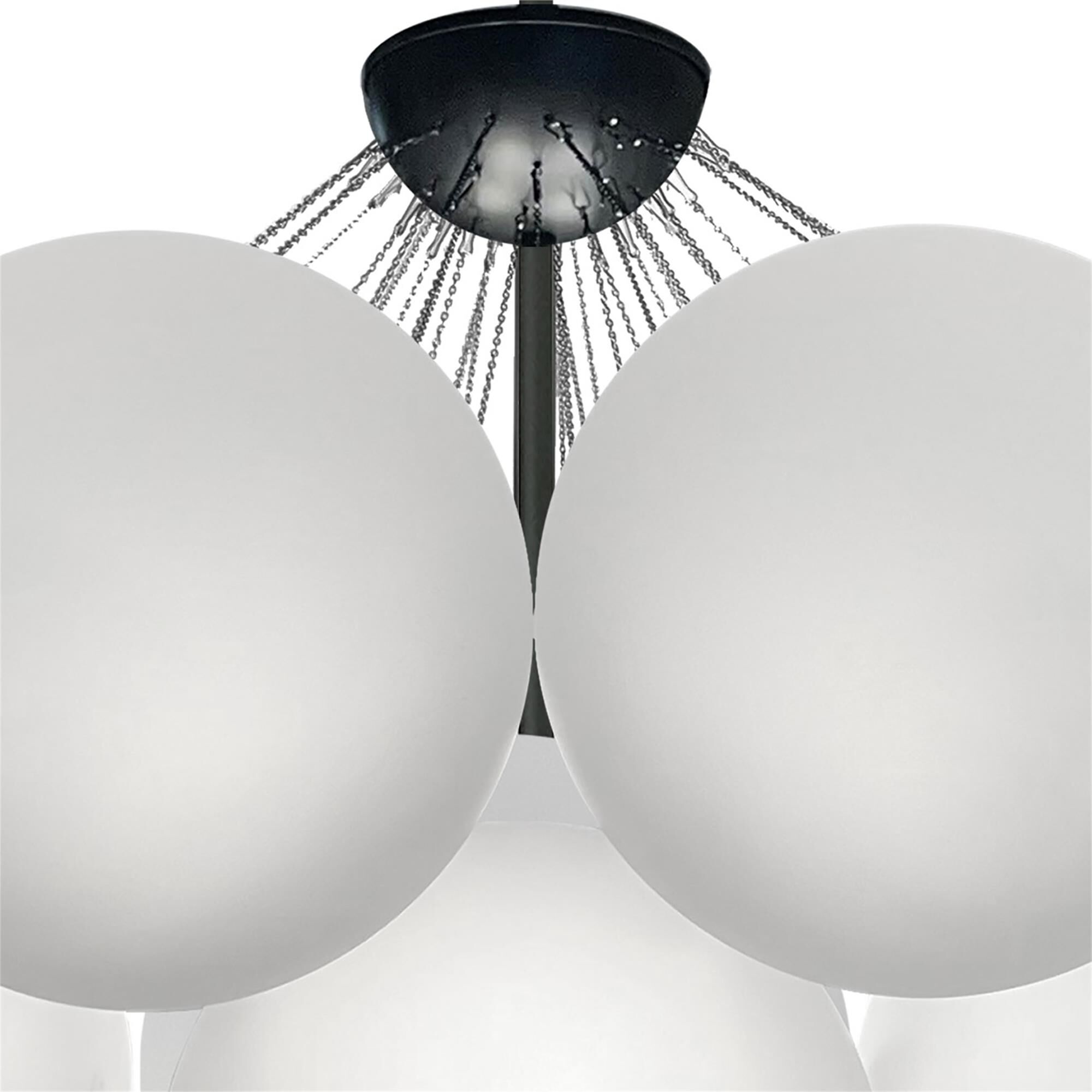 Shown in White and Black finish and White Globe glass