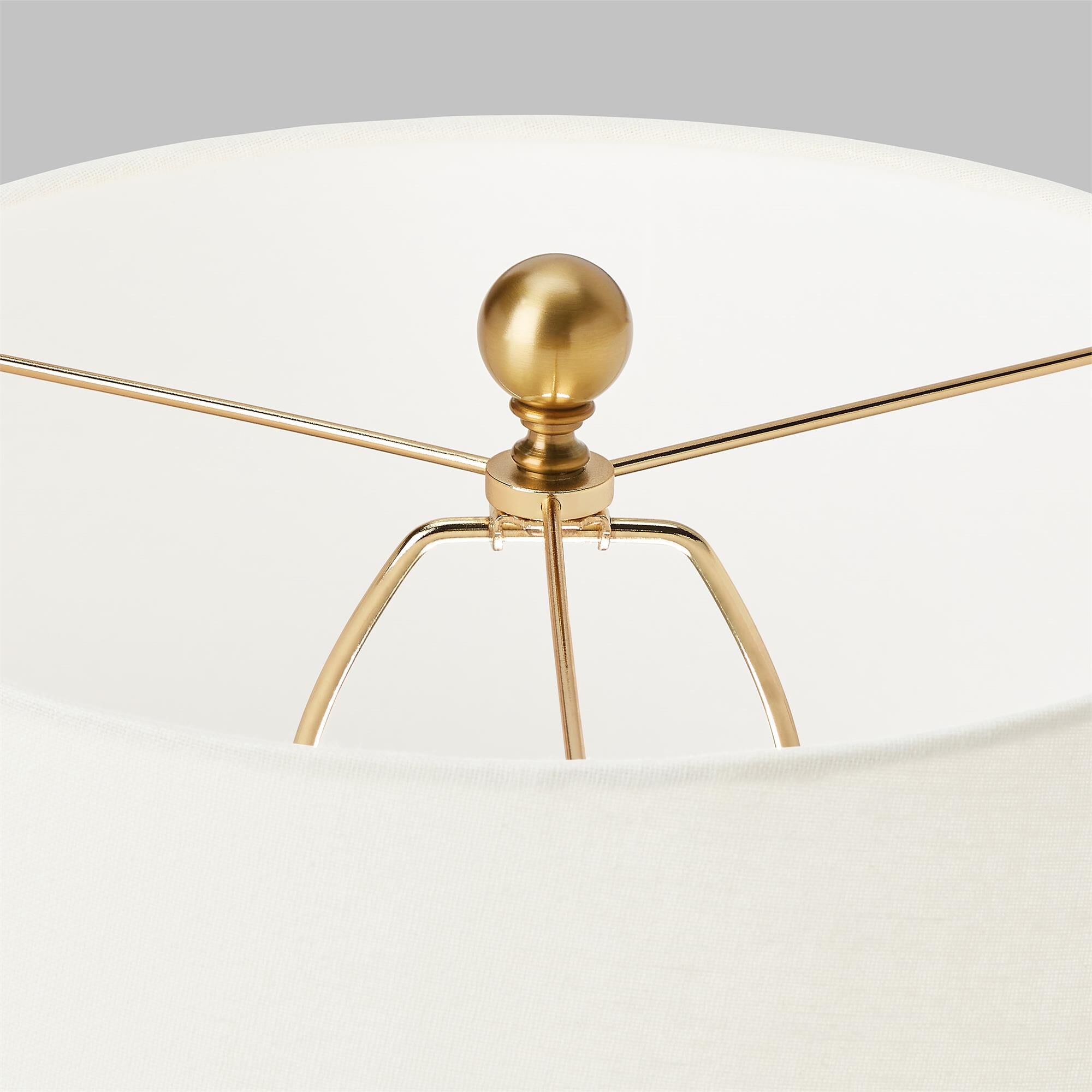 Shown in Porous White finish and White Linen Fabric shade