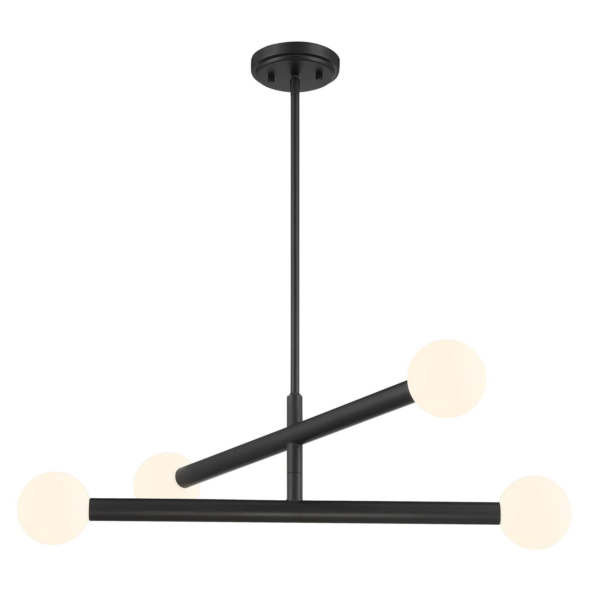Shown in Matte Black finish and White Opal glass