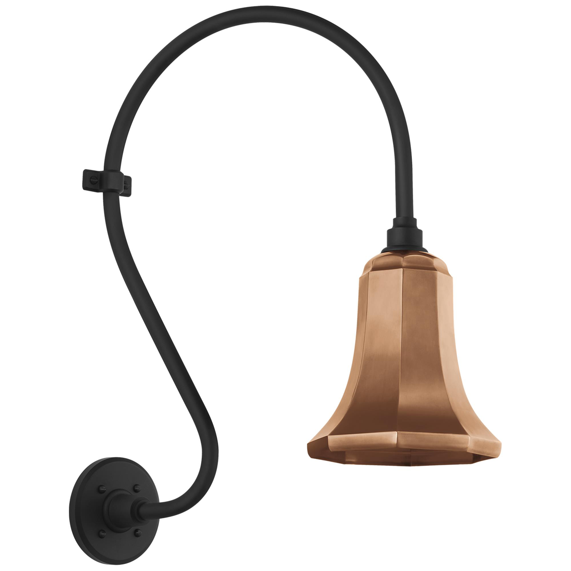 Shown in Matte Black finish and Copper shade