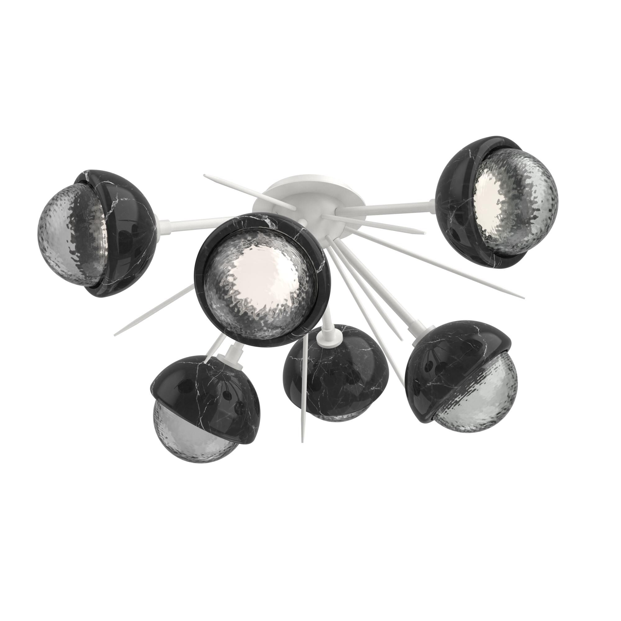 Shown in Salt White finish and Smoke glass and Black Marble accent