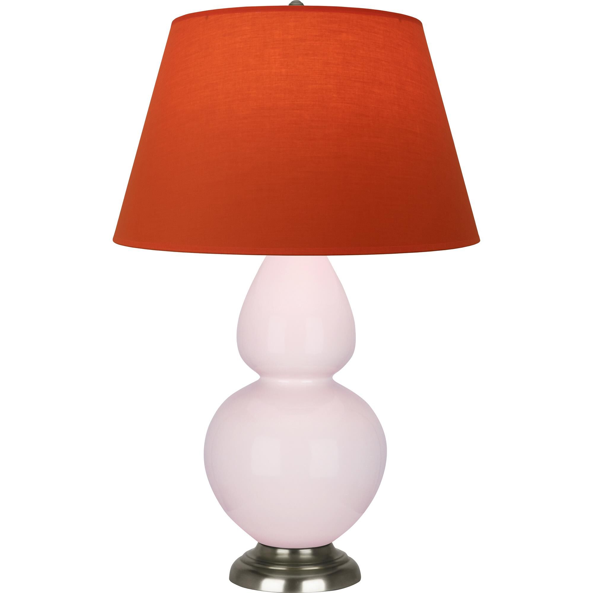 Shown in Rose Water Glazed finish and Tangerine and Taupe Lining shade and Antique Silver accent