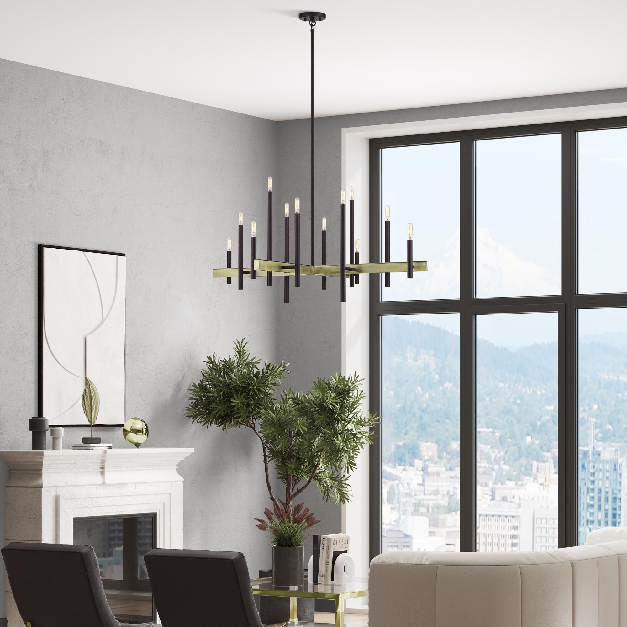 Shown in Bronze with Antique Brass Accents finish