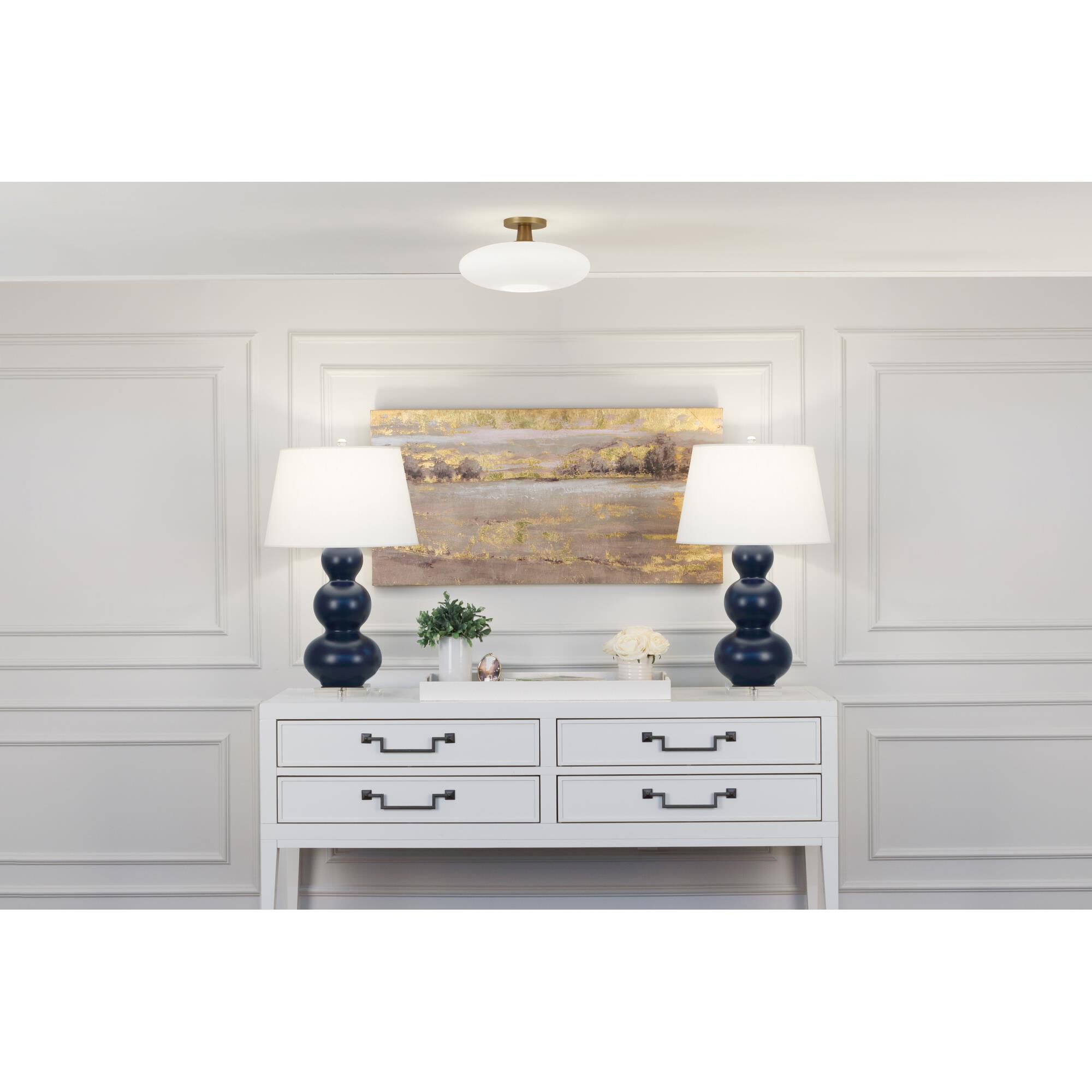 Rico Espinet Ovo 15 Inch Semi Flush Mount by Robert Abbey