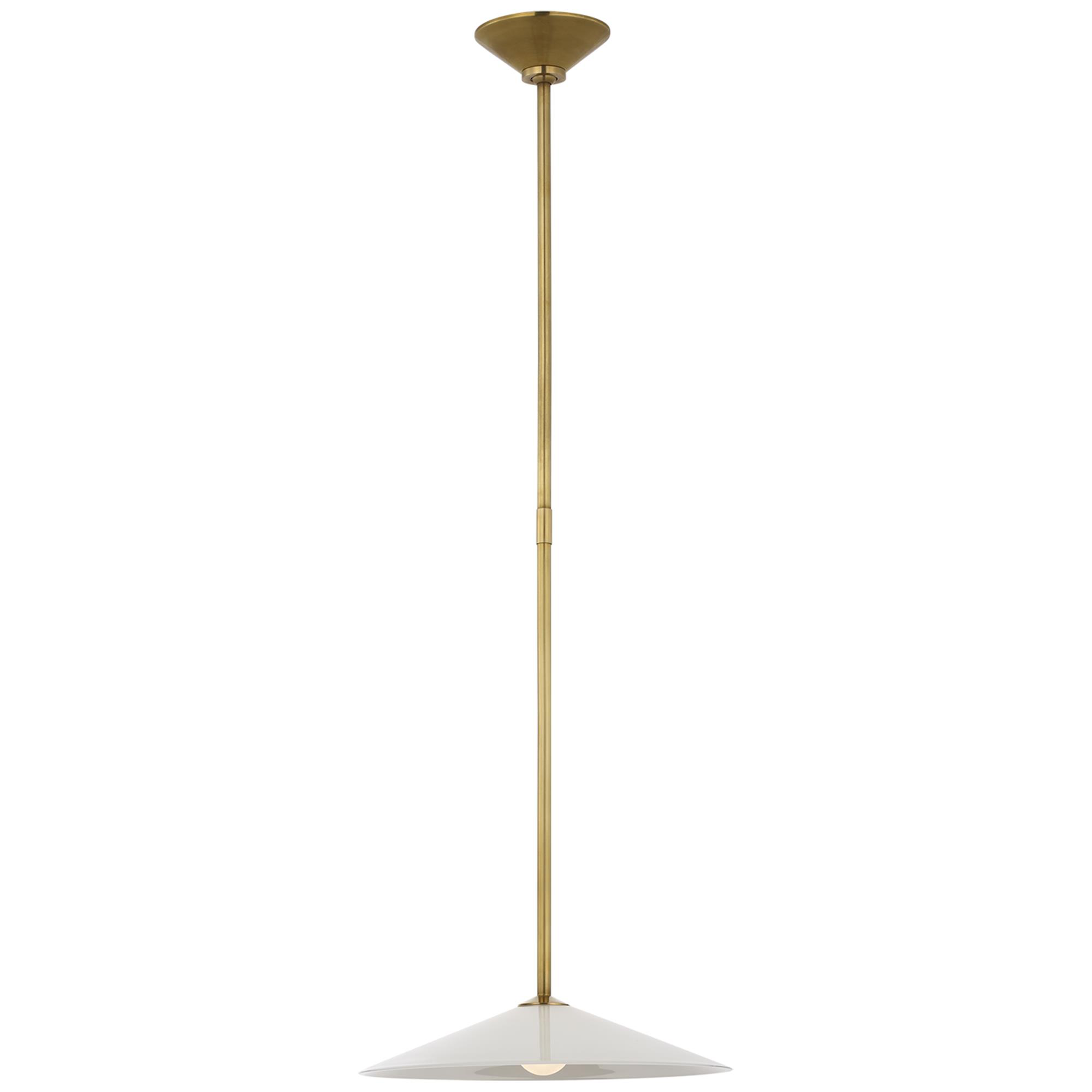 Shown in Hand-Rubbed Antique Brass and White Glass finish