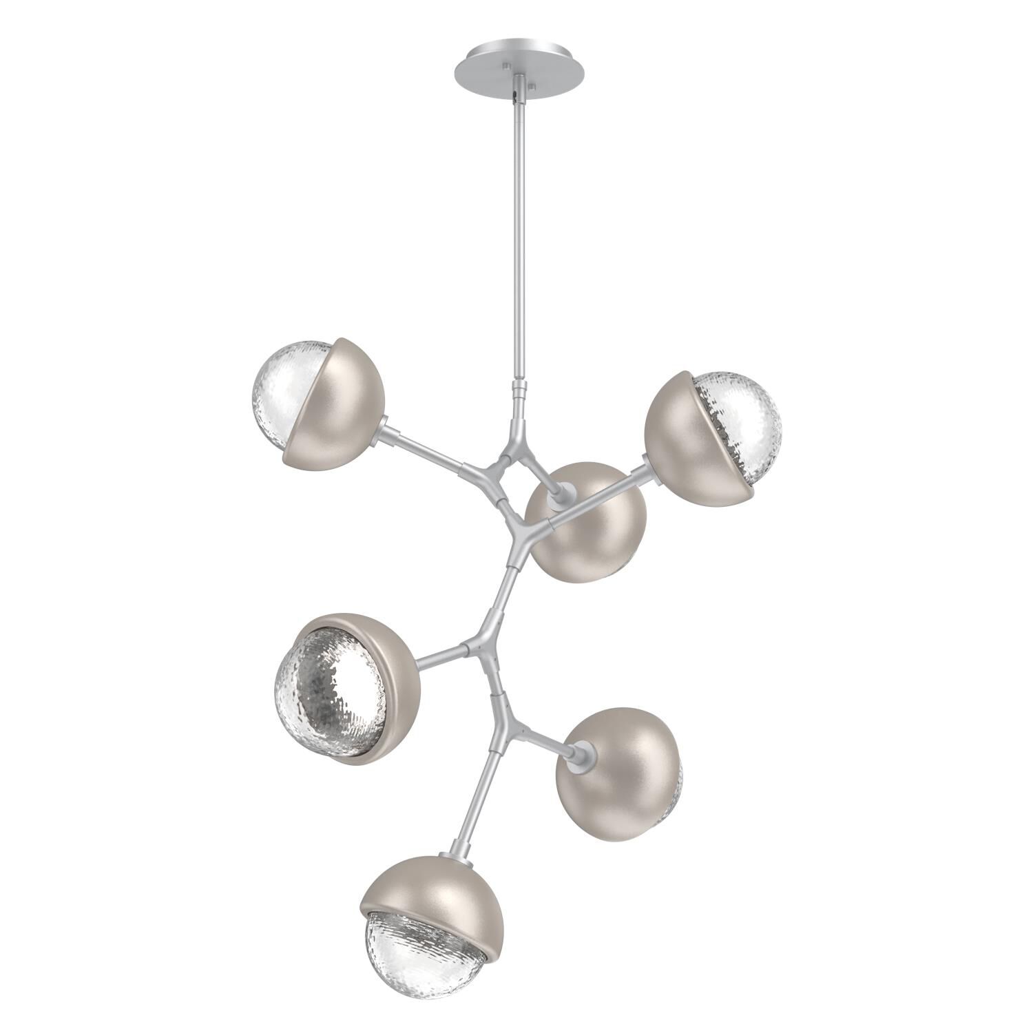 Shown in Classic Silver finish and Clear glass and Beige Silver accent