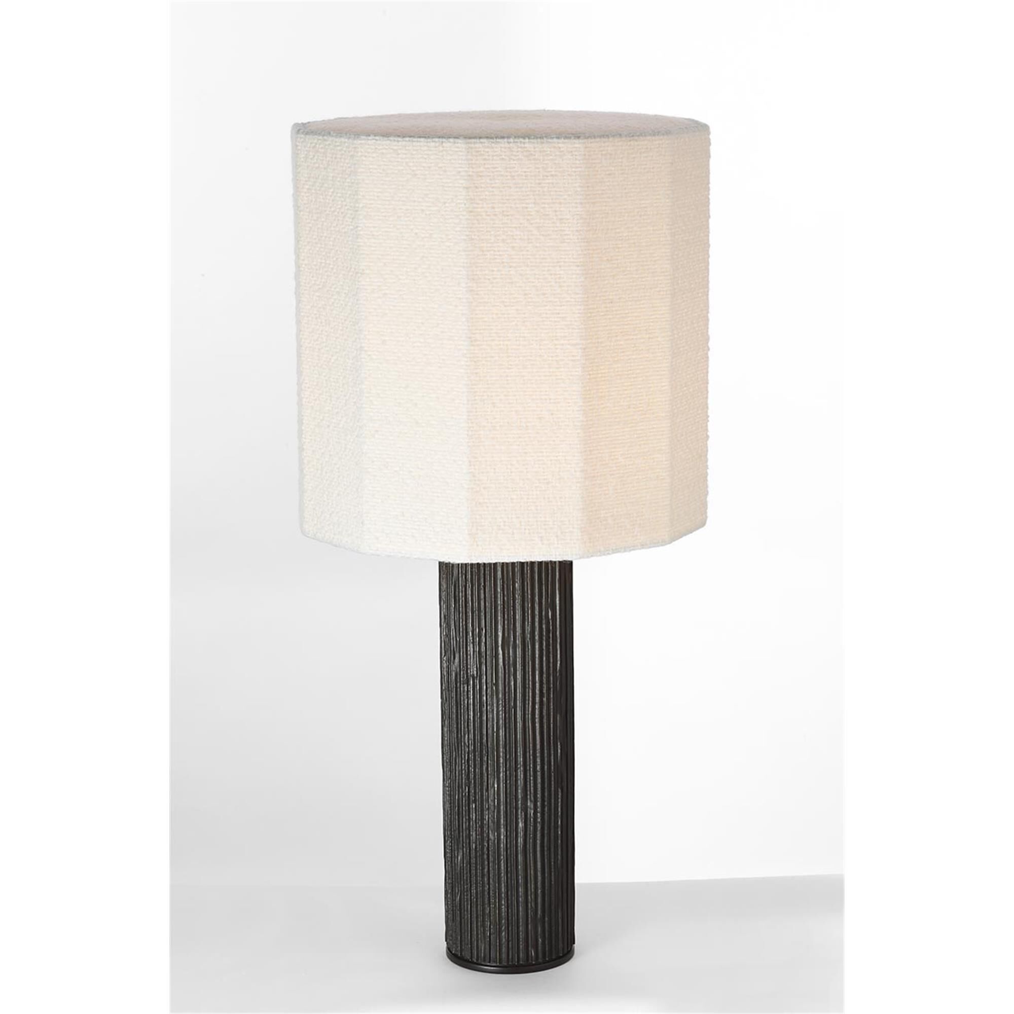 Shown in Ridged Carbon finish and Decorative Boucle shade