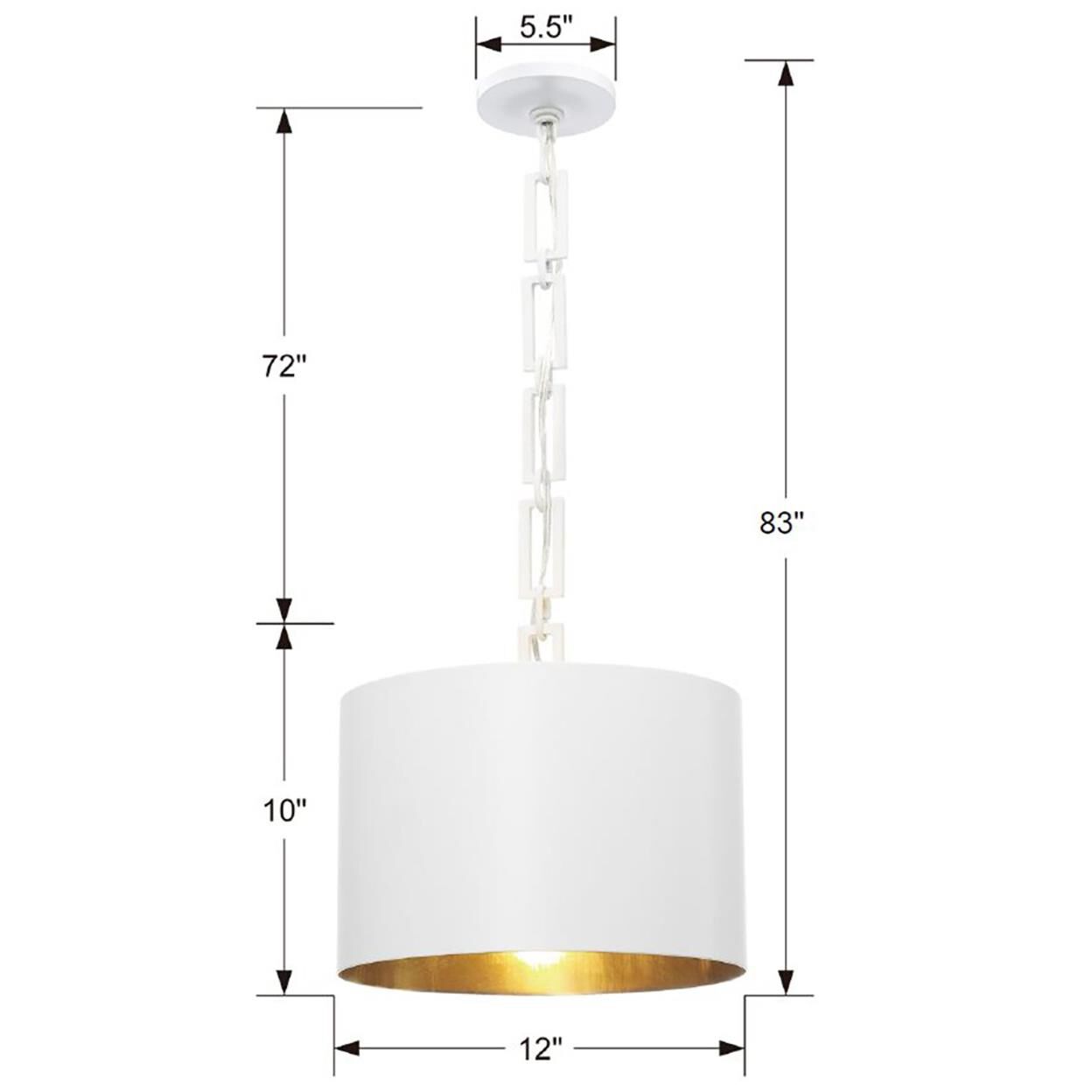 Shown in Matte White + Antique Gold finish and Steel glass and White & Gold shade