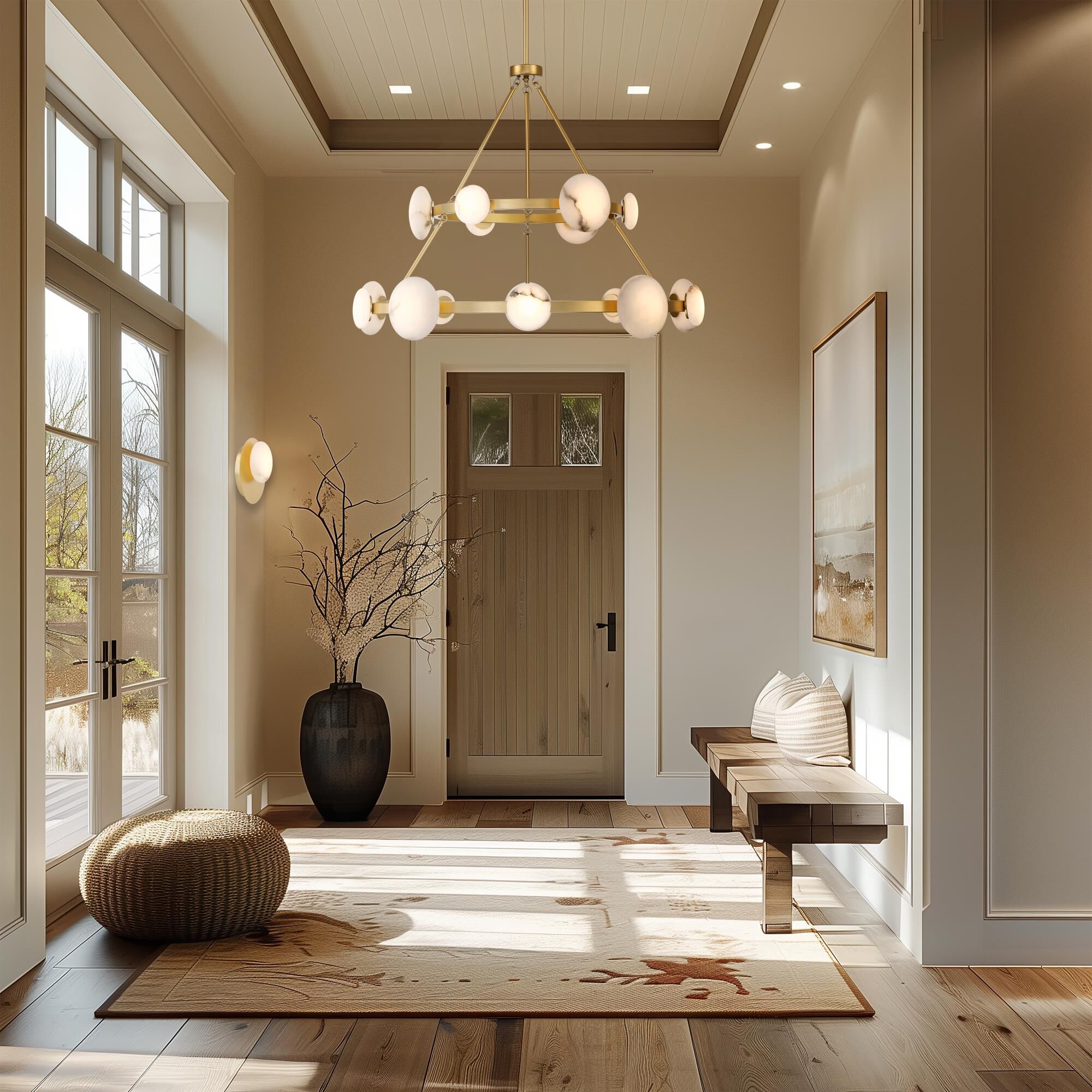 Shown in Lily Gold finish and Alabaster shade