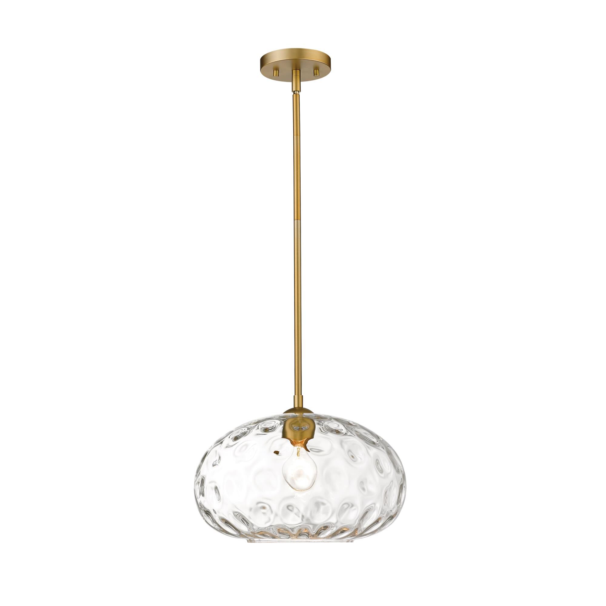 Shown in Olde Brass finish and Glass shade