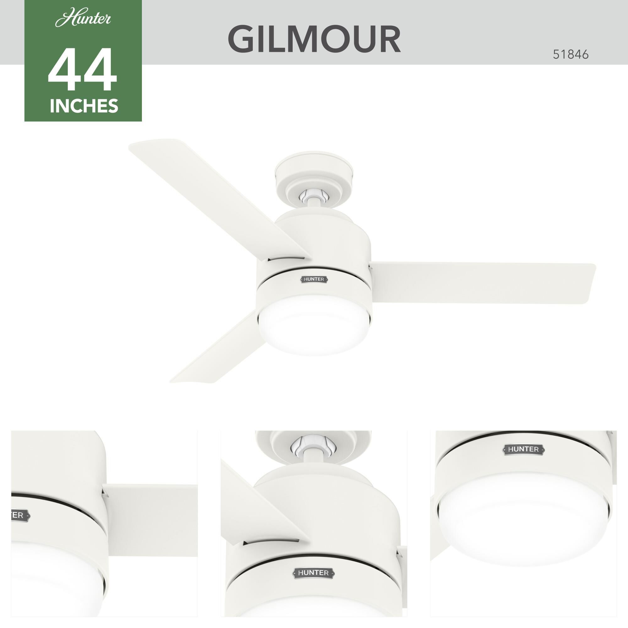Gilmour 44 Inch Ceiling Fan with Light Kit by Hunter Fan