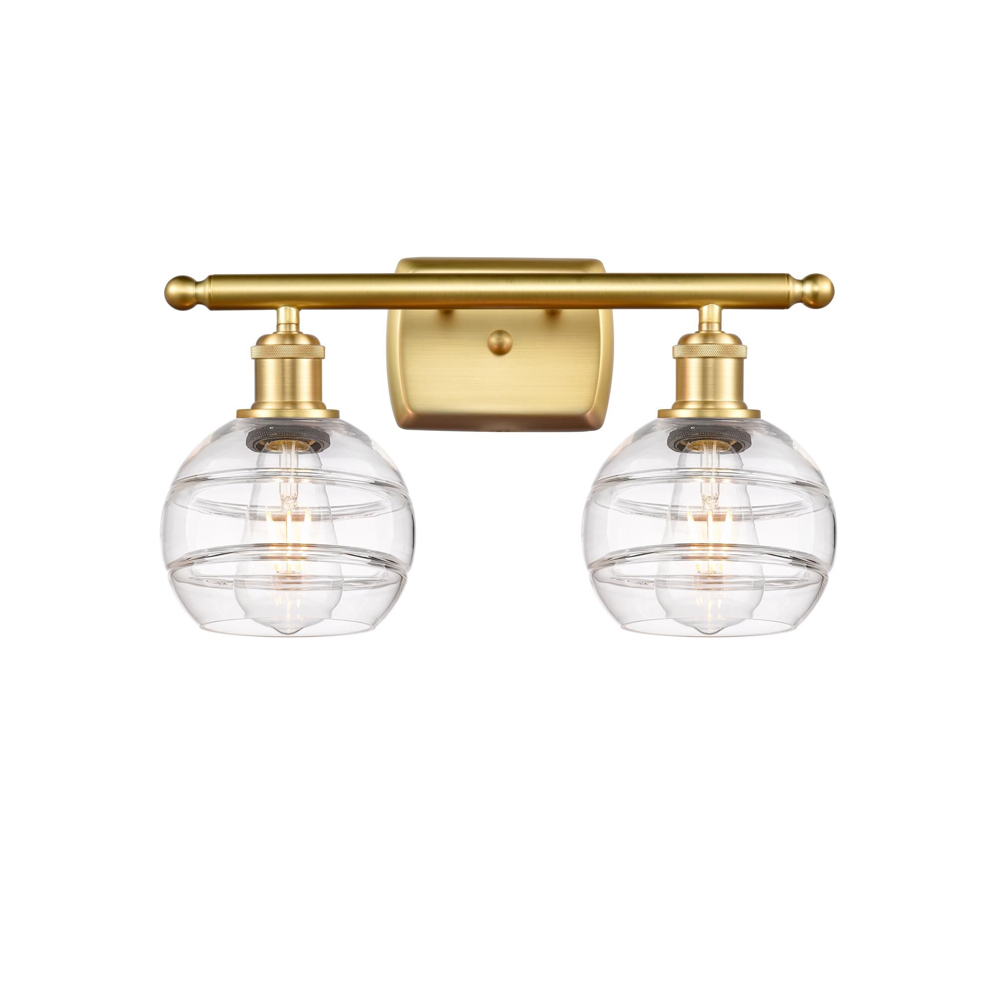 Shown in Satin Gold finish and Clear glass