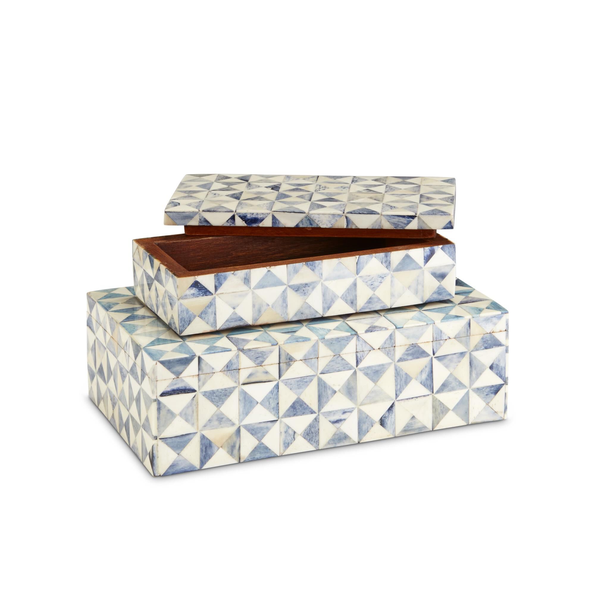 Sky Blue Box Set of 2 Accent Box by Currey and Company
