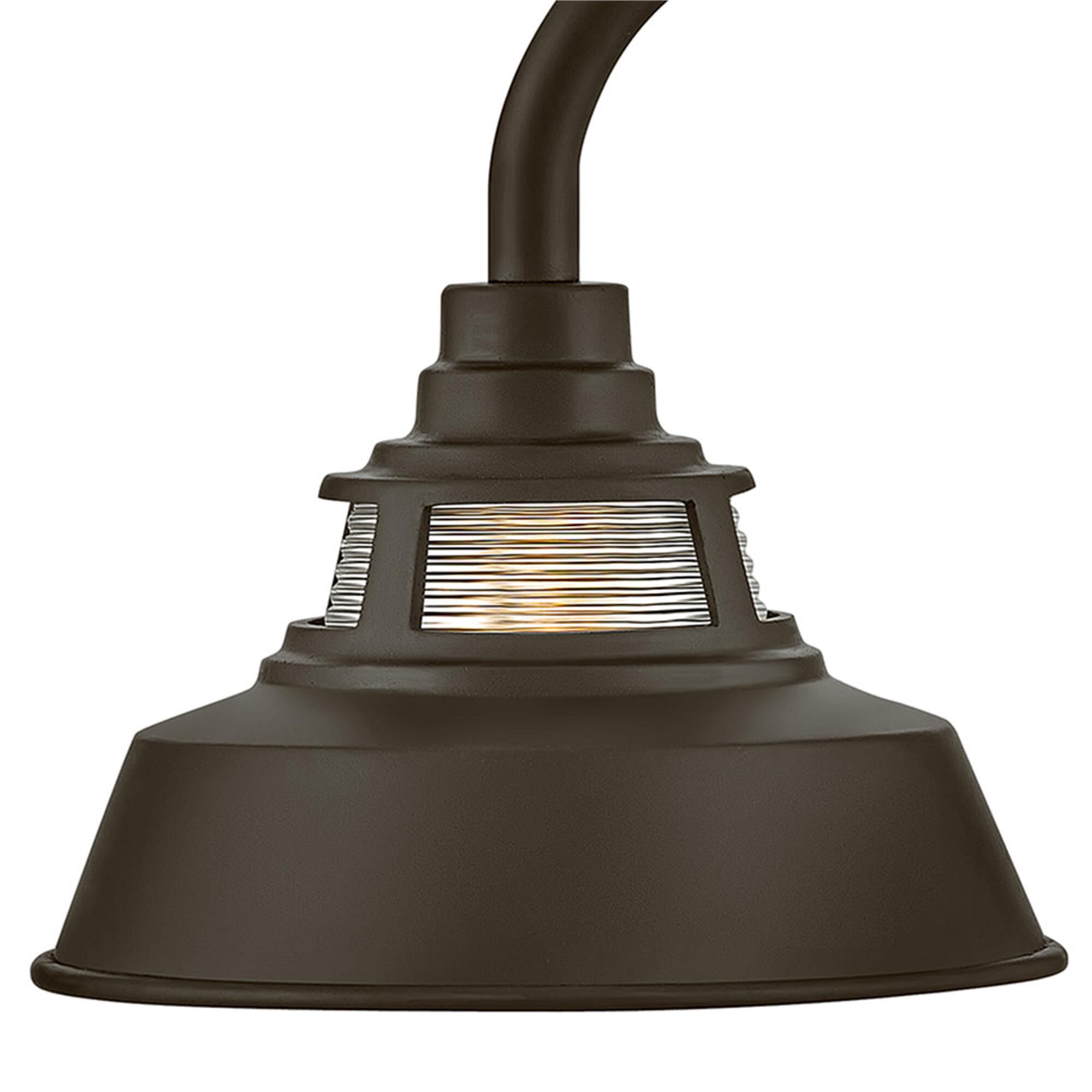 Shown in Oil Rubbed Bronze finish and Ribbed Clear glass