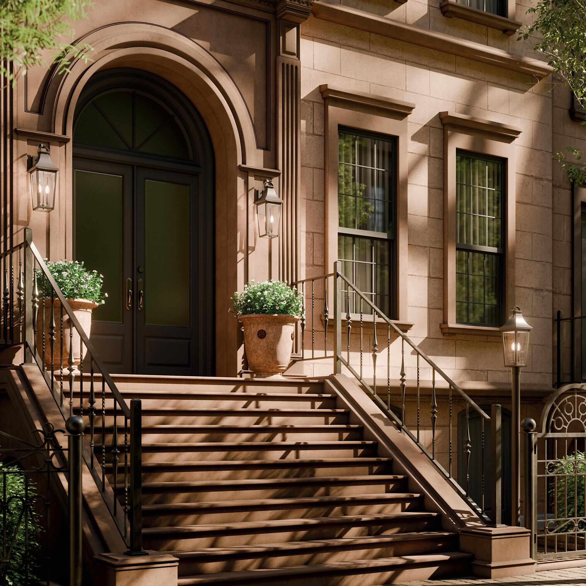 Shown in Olde Bronze finish and Clear glass