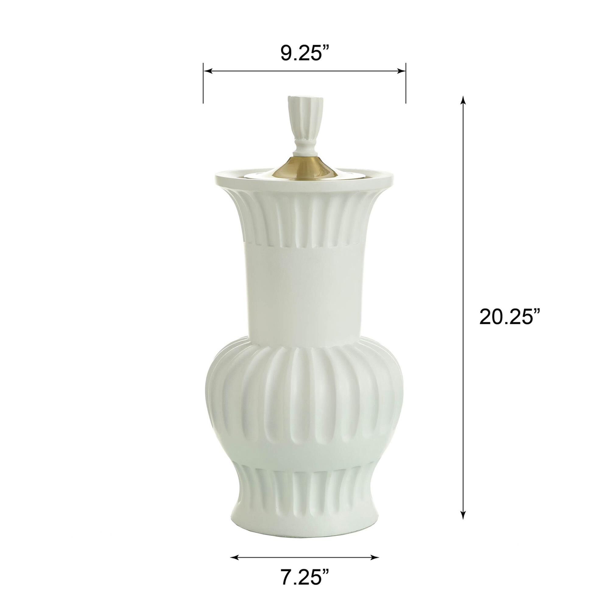 Shown in Malta White, Brass finish