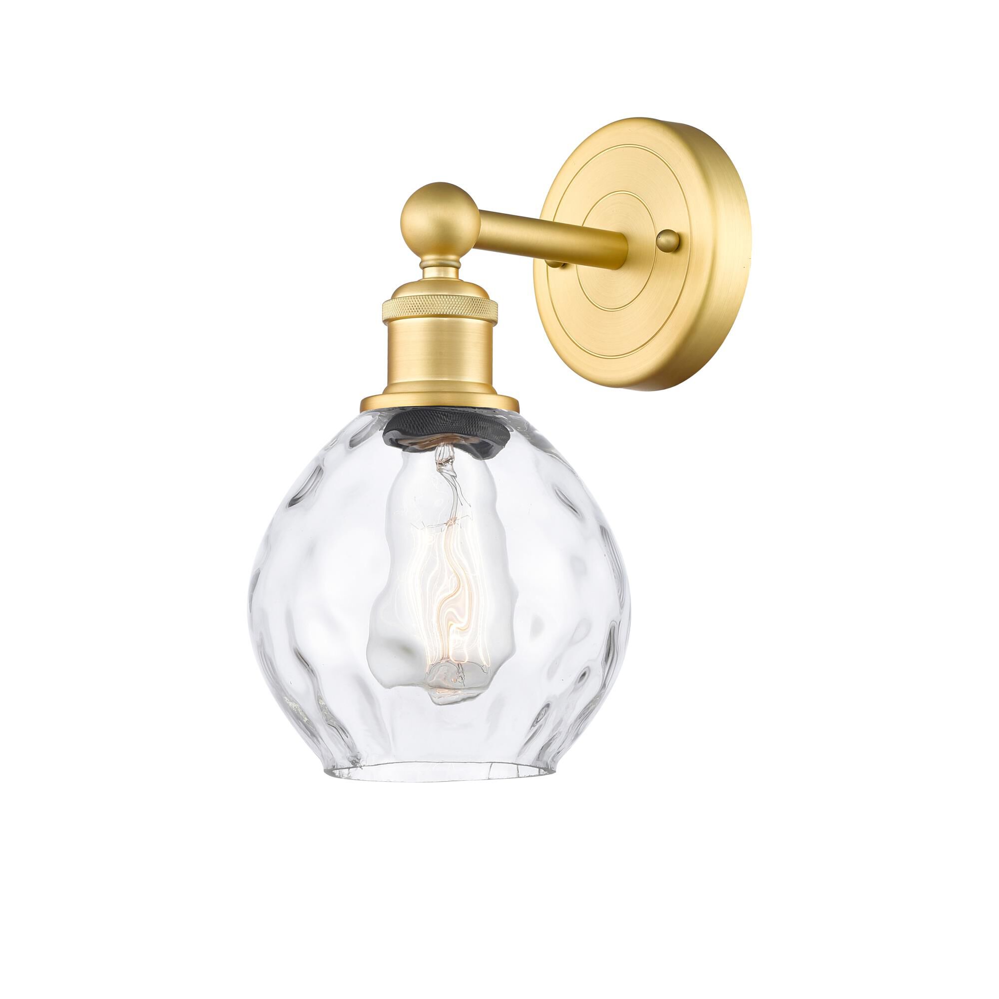 Shown in Satin Gold finish and Clear glass