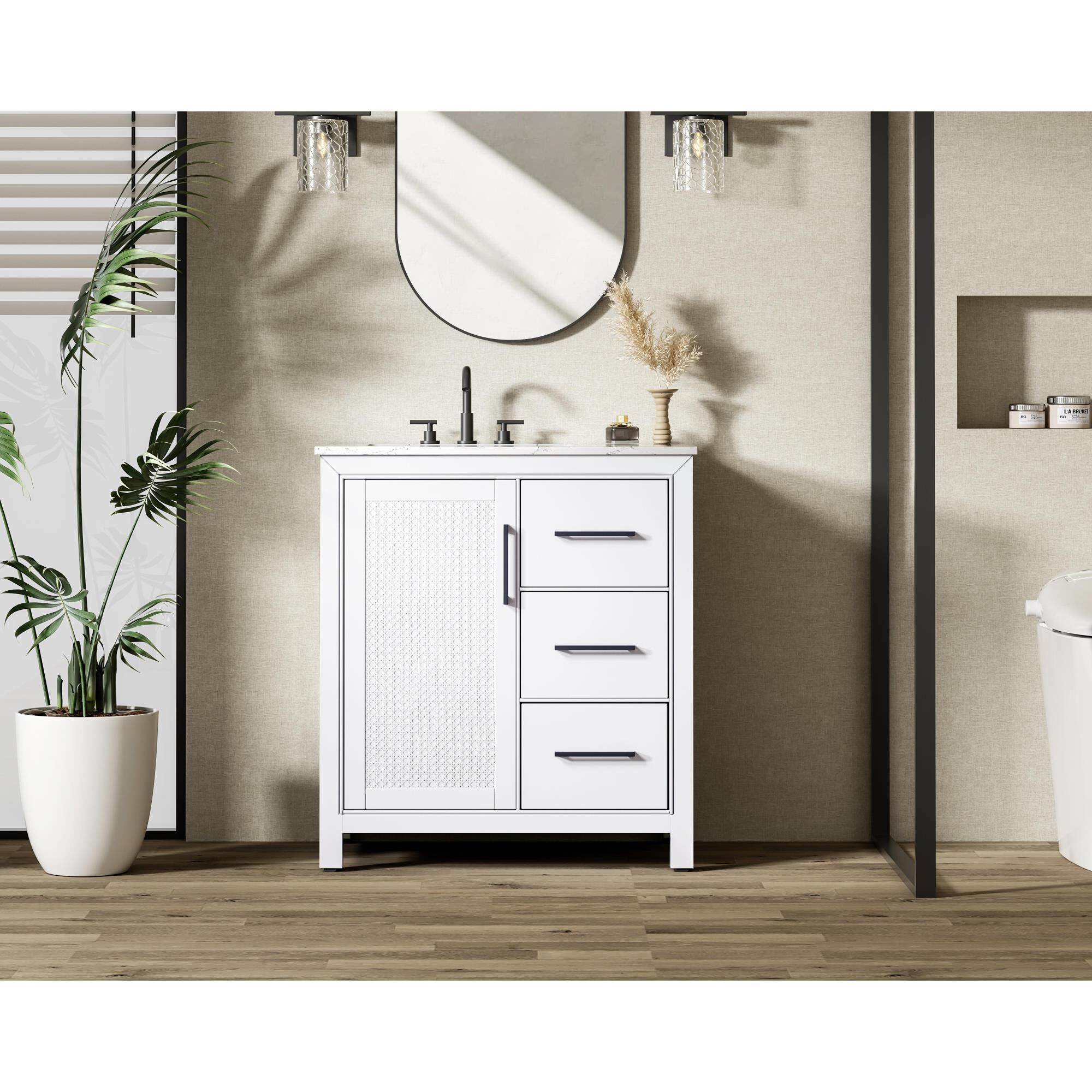 Shown in White finish