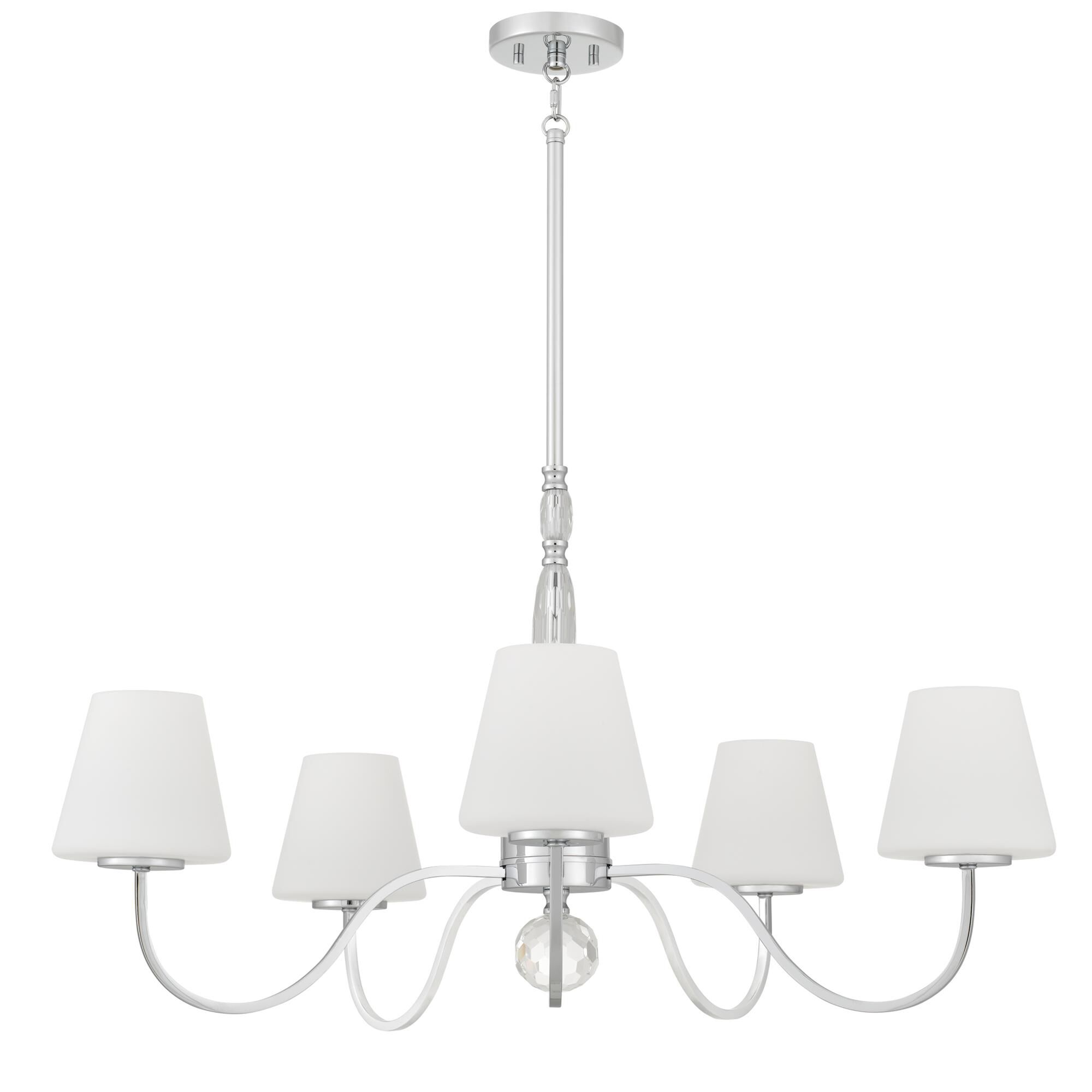 Shown in Polished Chrome finish and Opal Etched glass