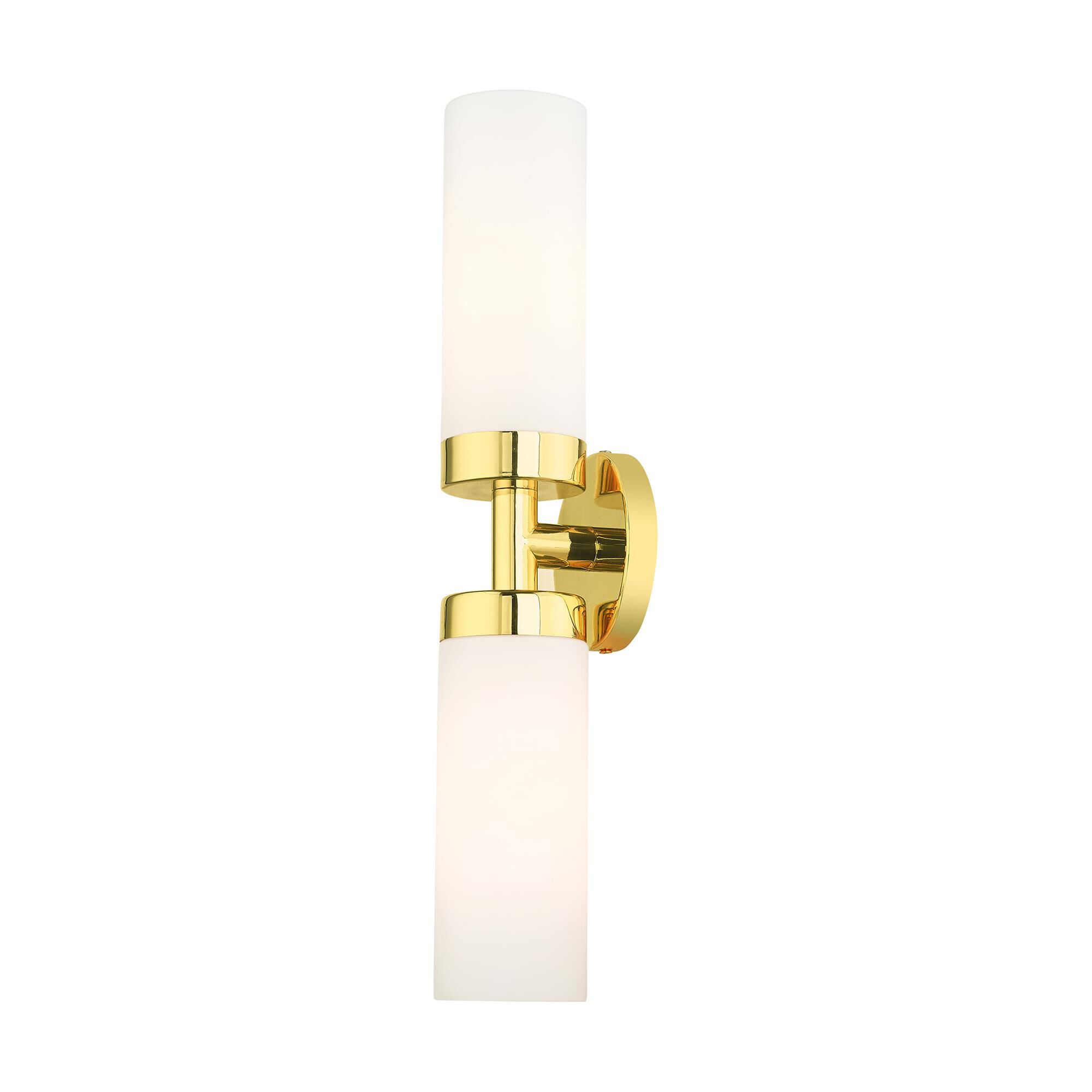 Shown in Polished Brass finish and Hand Blown Satin Opal White glass