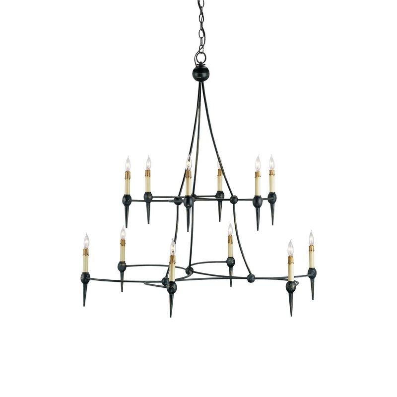 Danielli 41 Inch 12 Light Chandelier by Currey and Company