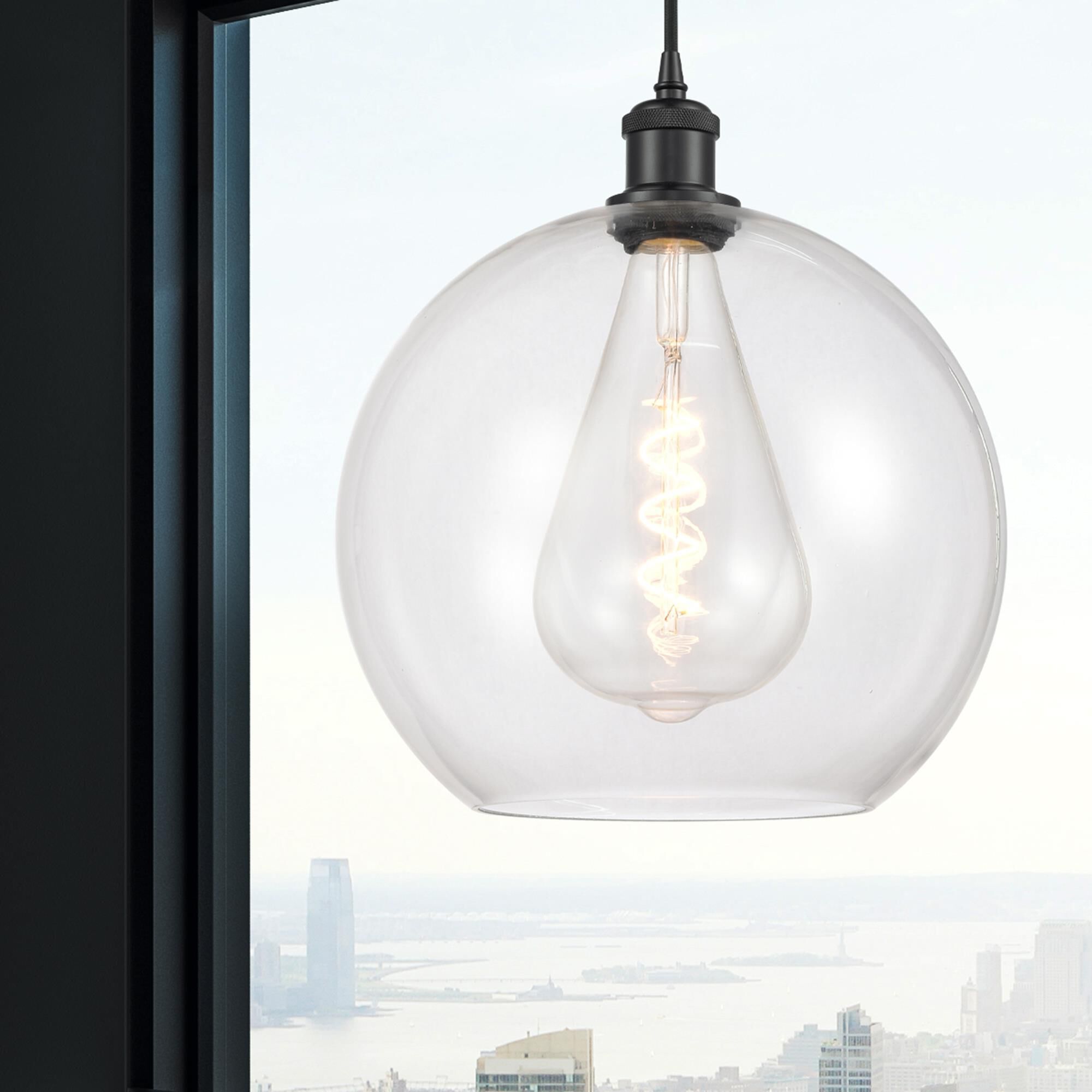 Shown in Matte Black finish and Clear glass