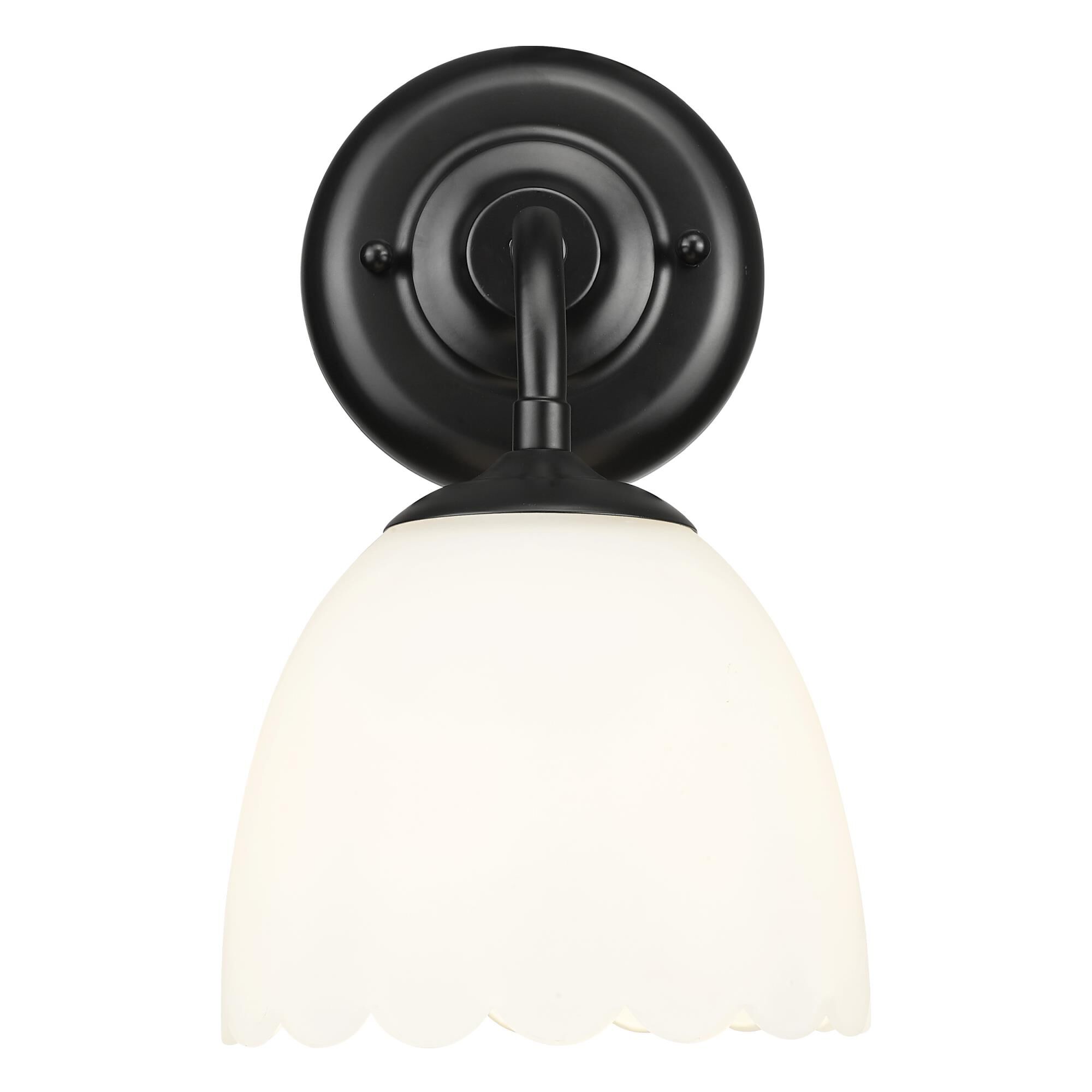 Shown in Matte Black finish and White shade