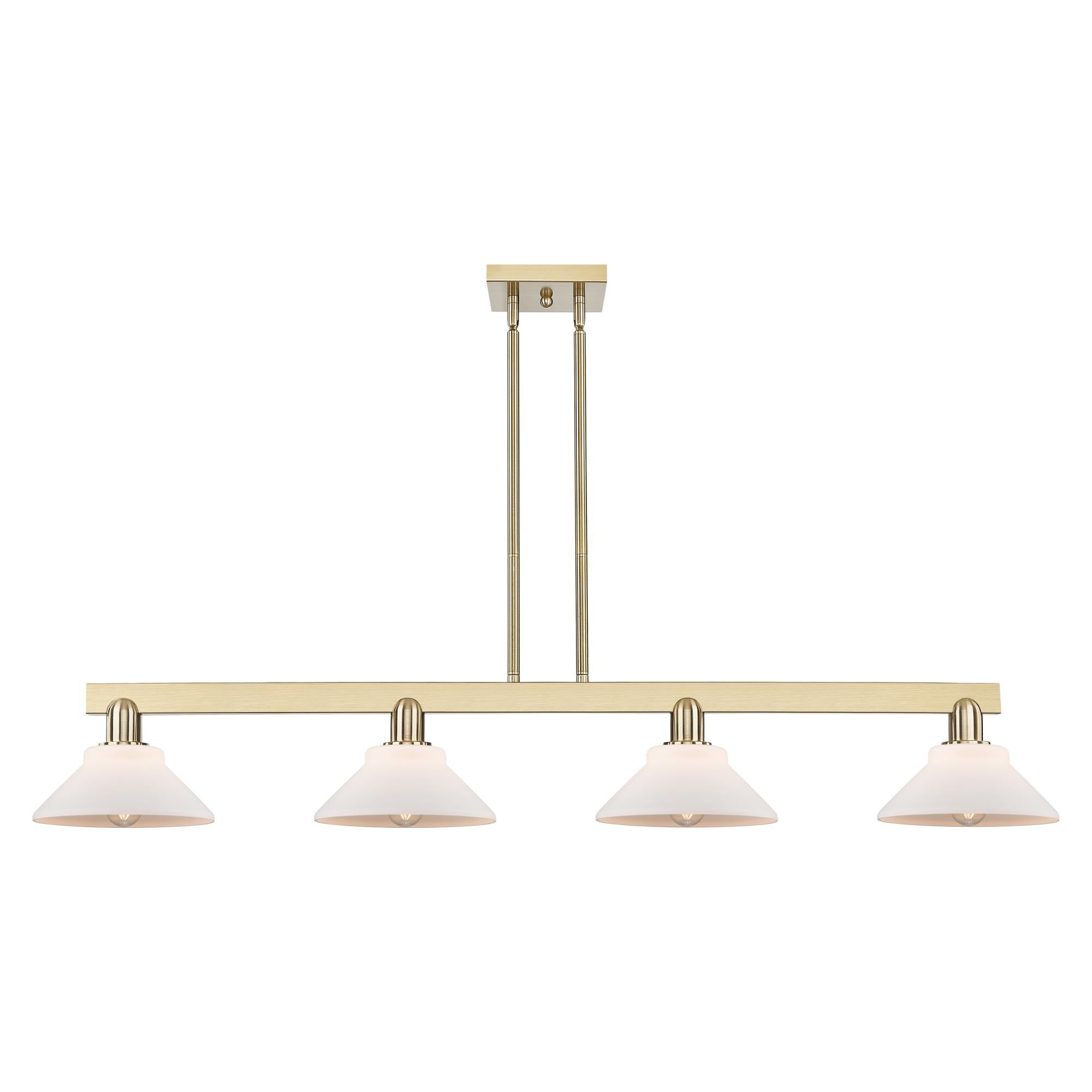 Shown in Champagne Bronze finish and Matte White glass