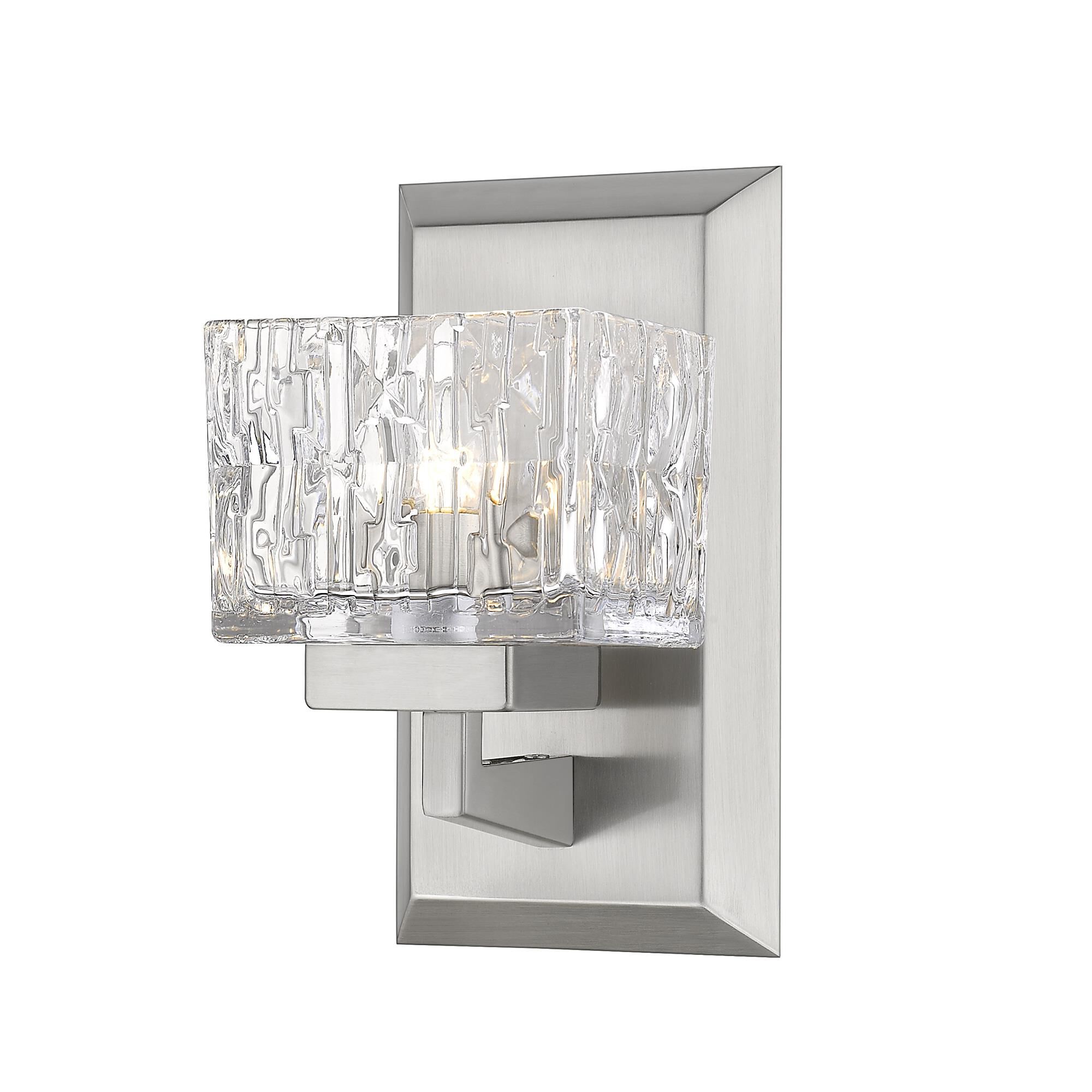 Shown in Brushed Nickel finish and Glass shade