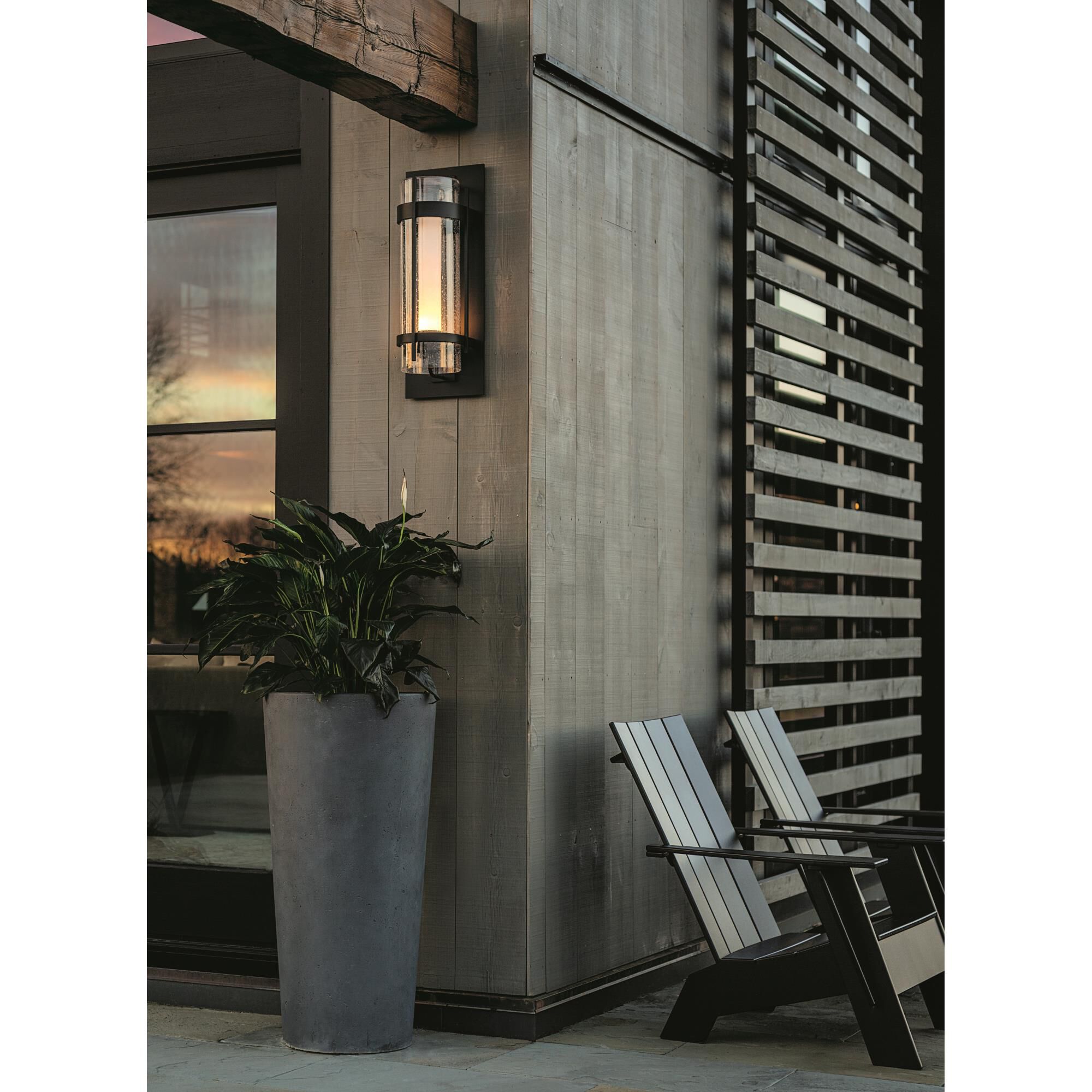 Shown in Coastal Black finish and Opal And Seeded glass