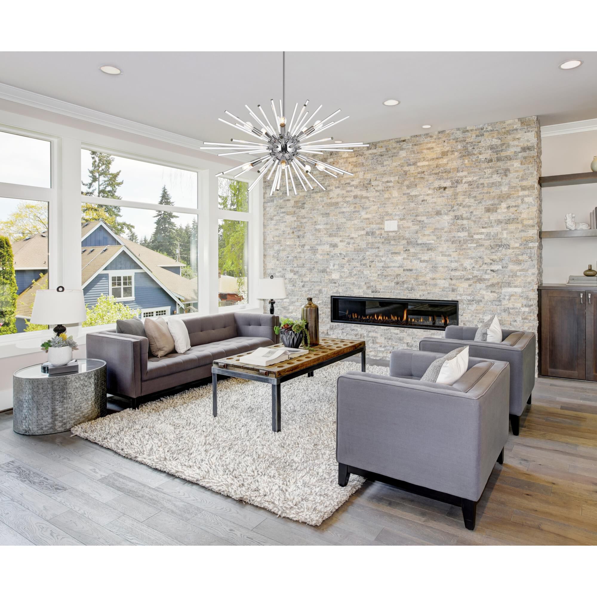 Sienna 36 Inch 10 Light Chandelier by Elegant Lighting