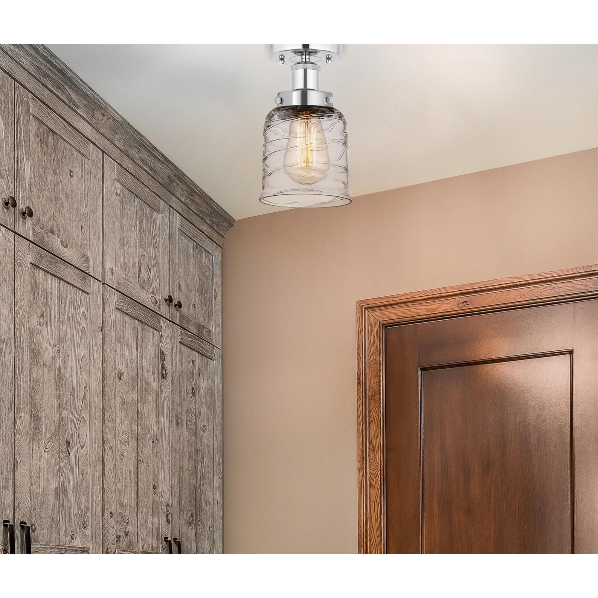 Shown in Polished Chrome  finish and Deco Swirl shade