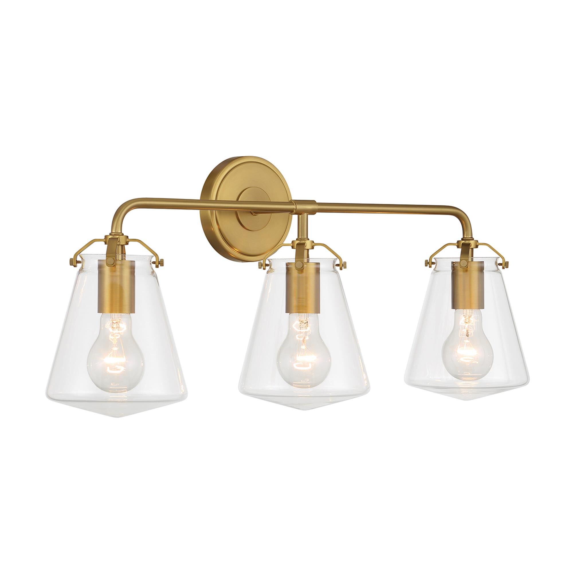 Shown in Luxe Gold finish and Clear glass