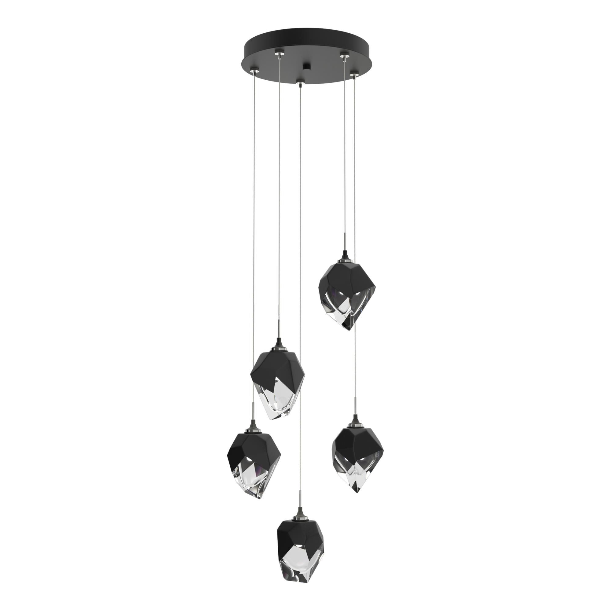 Shown in Black finish and Black glass and Black Glass shade
