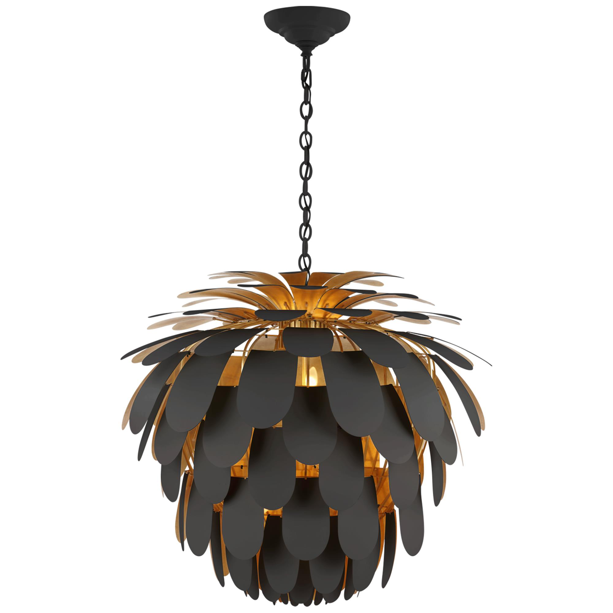 Shown in Matte Black And Gild finish and No Shade shade