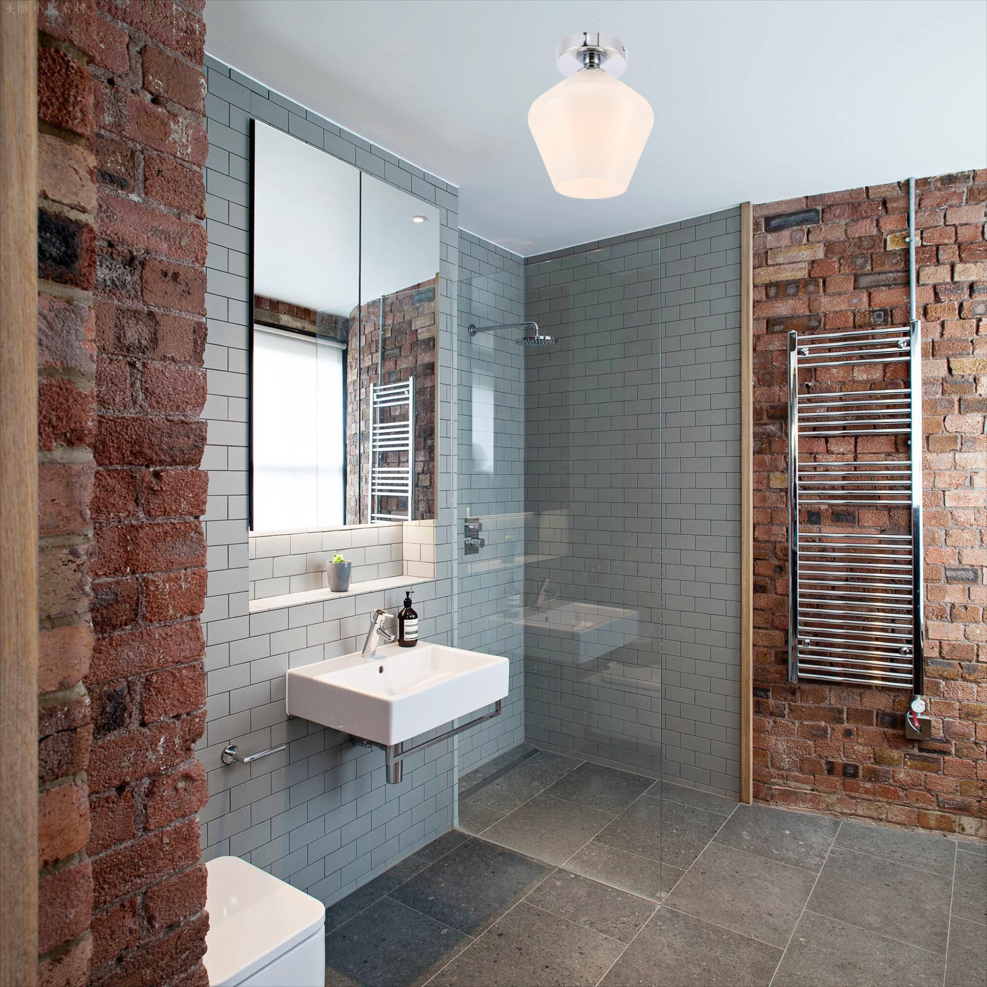 Shown in Chrome finish and Frosted White  glass