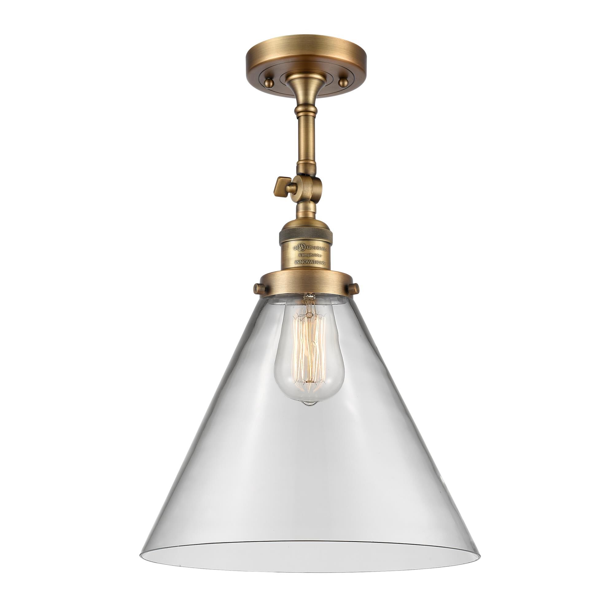 Bruno Marashlian Cone 12 Inch 1 Light Semi Flush Mount,