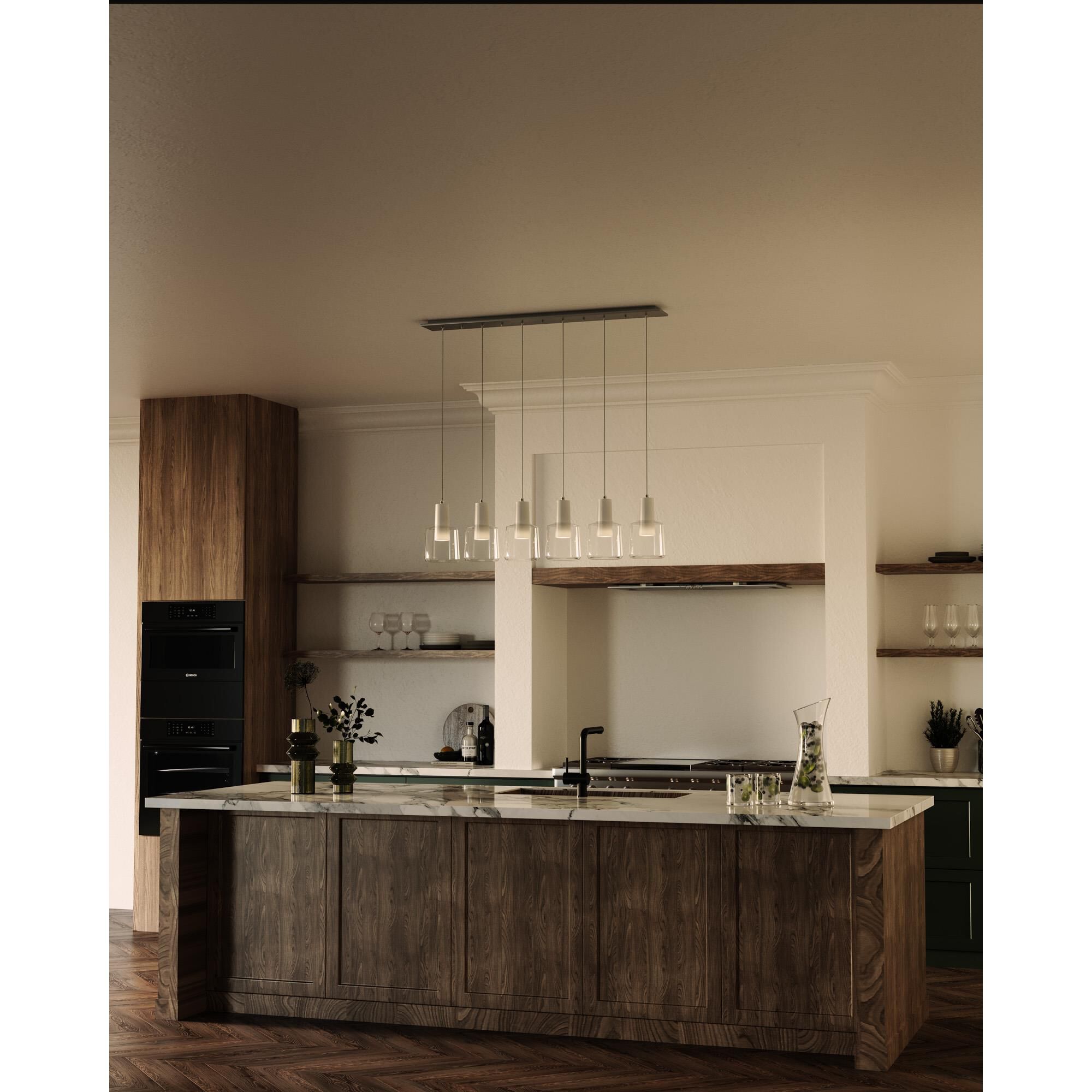 Shown in White finish and Clear glass
